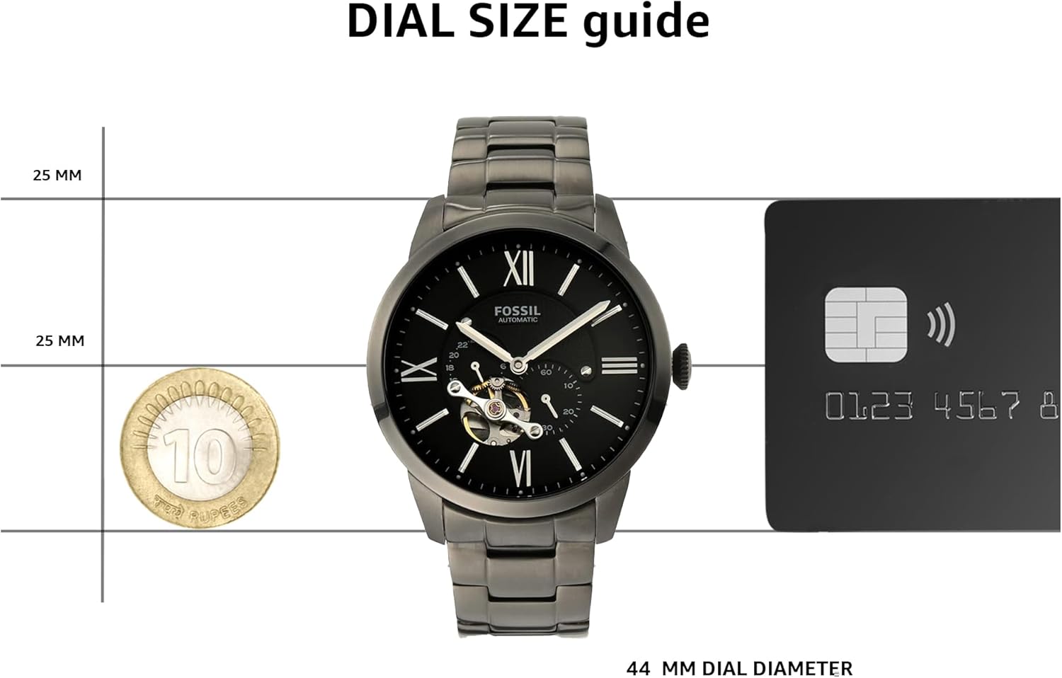 Fossil Townsman Men's Automatic Watch with Mechanical Movement and Skeleton Dial