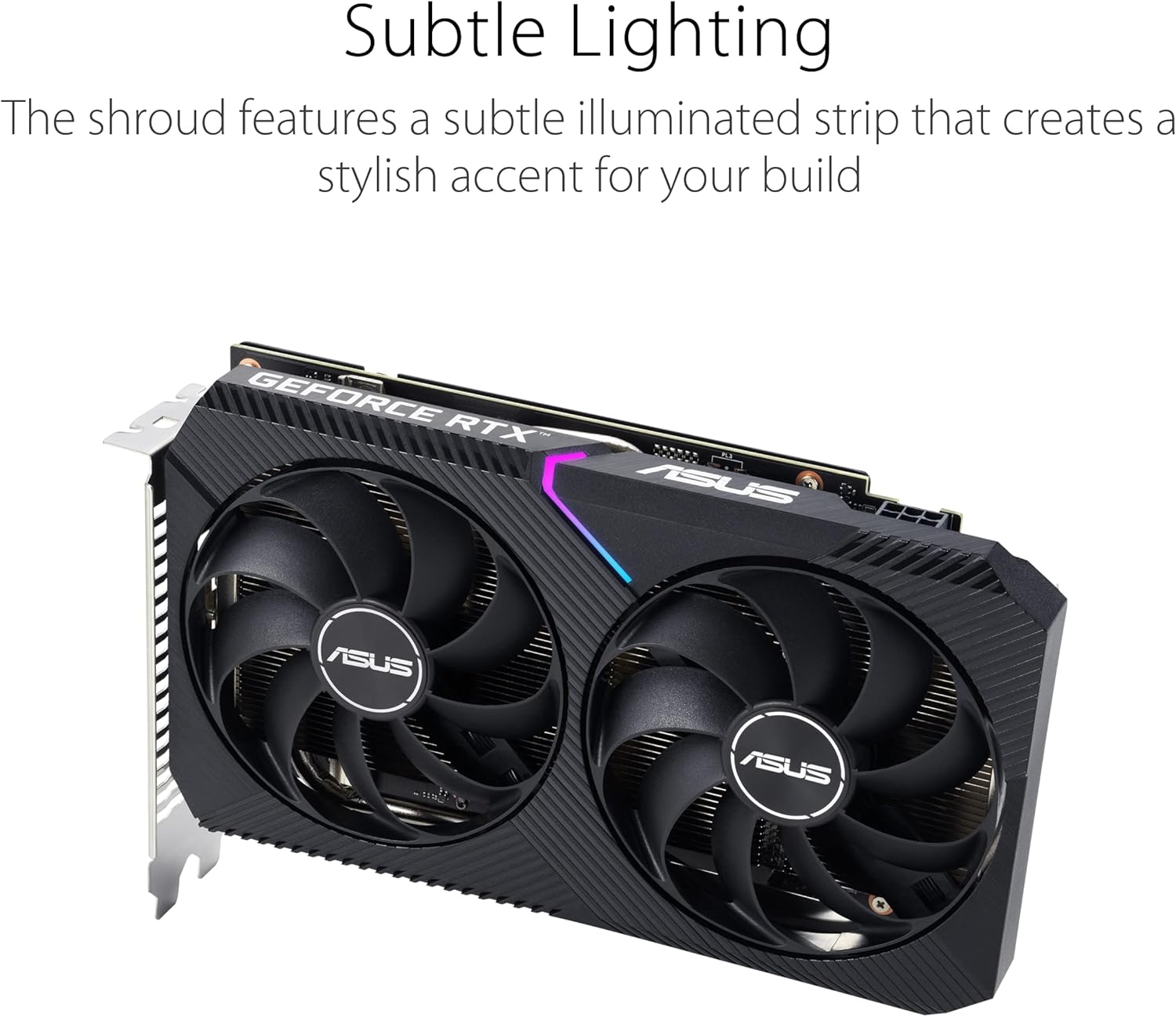 ASUS Dual NVIDIA GeForce RTX 3050 6GB OC Edition Gaming Graphics Card - PCIe 4.0, 6GB GDDR6 Memory, HDMI 2.1, DisplayPort 1.4a, 2-Slot Design, Axial-tech Fan Design, 0dB Technology, Steel Bracket