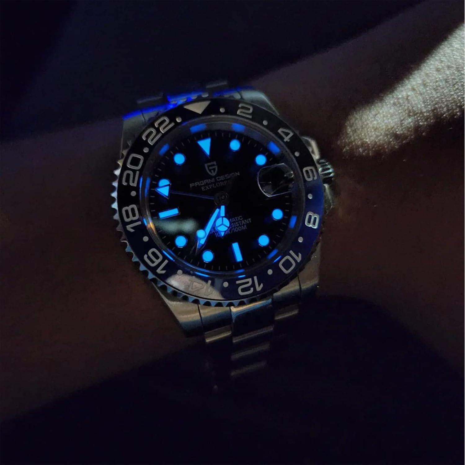 Men Watch Pagani Design GMT Watches for Men Automatic 40MM Date 100M Waterproof Stainless Steel Sapphire Glass Mechanical Wristwatches PD-1662