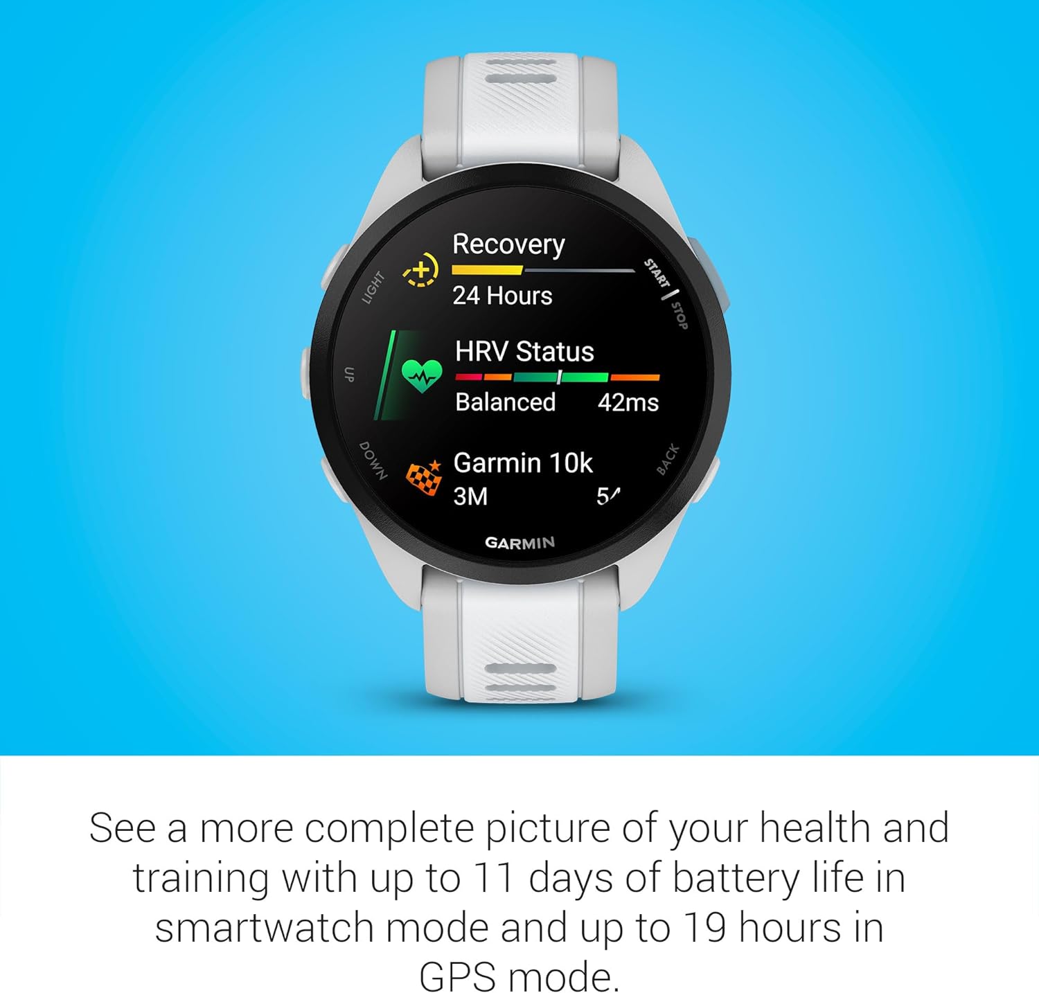 Garmin Forerunner 165, Running Smartwatch, Colorful AMOLED Display, Training Metrics and Recovery Insights, Black