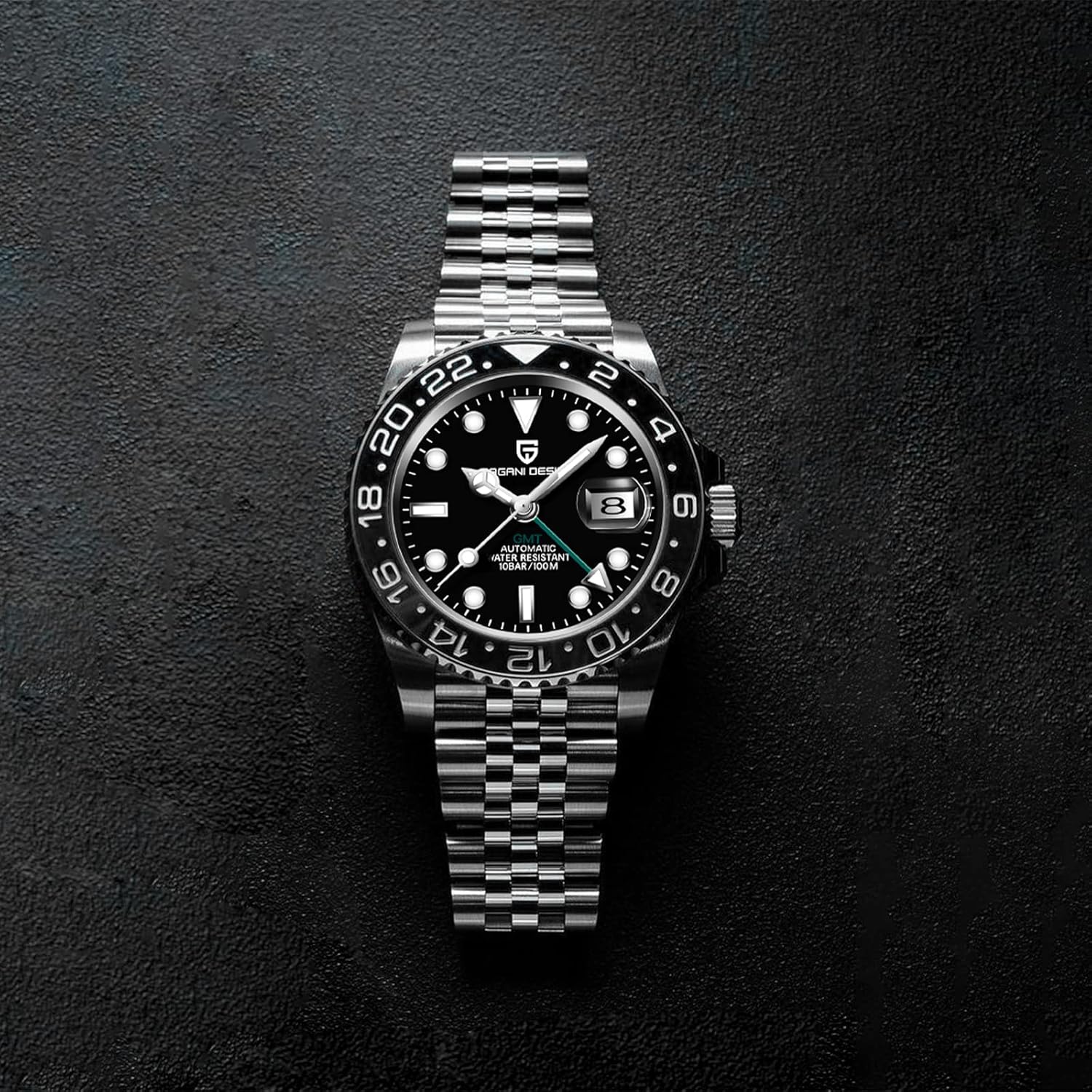 Men Watch Pagani Design GMT Watches for Men Automatic 40MM Date 100M Waterproof Stainless Steel Sapphire Glass Mechanical Wristwatches PD-1662