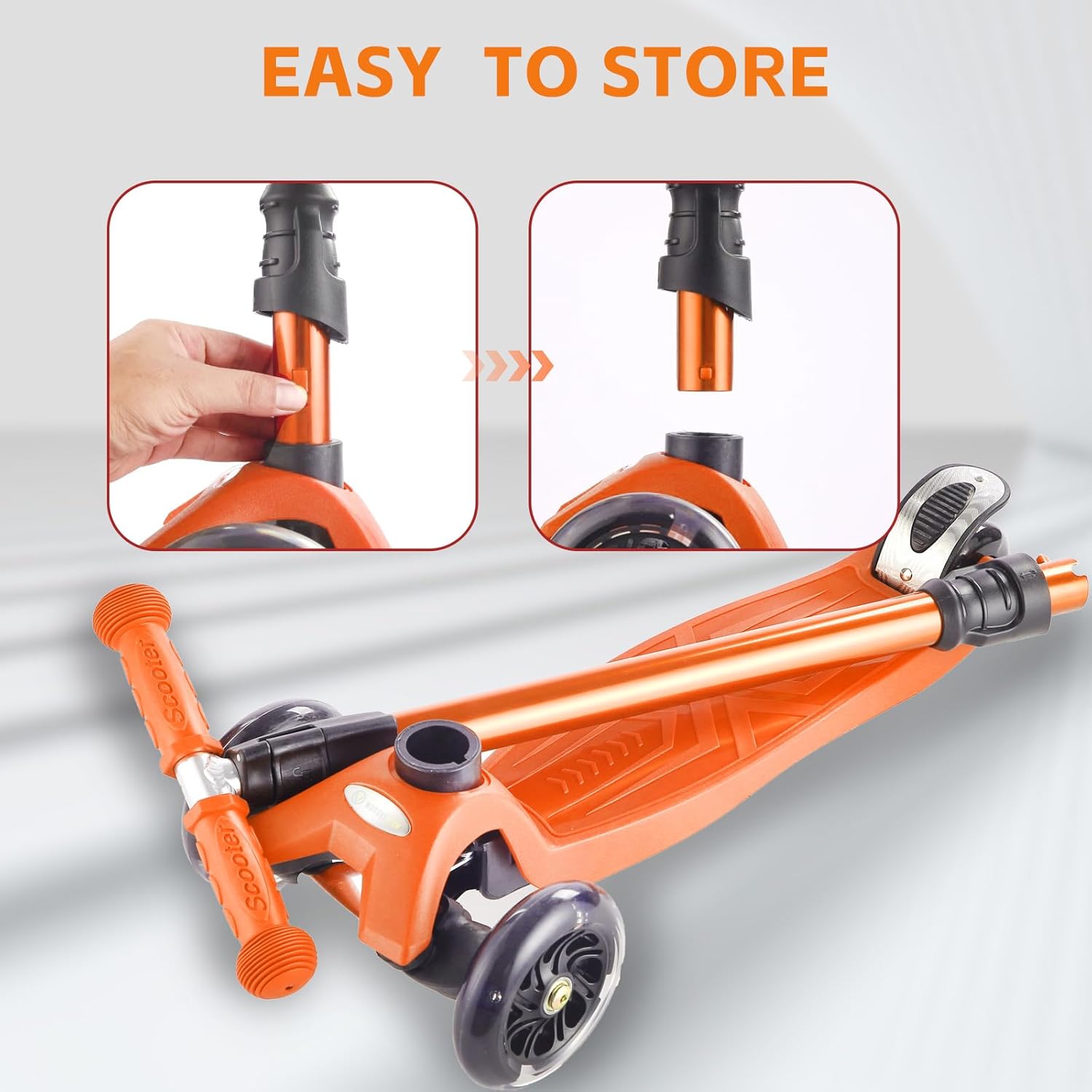 3 Wheel Scooter for Kids Ages 6-12,Kids Scooter with Light Up Wheels, Sturdy Deck Design, and 4 Height Adjustable Suitable for Kids Ages 3-12