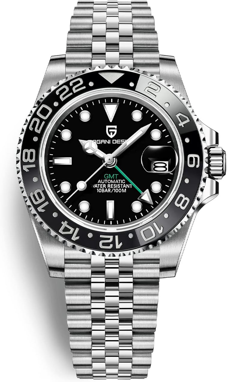 Men Watch Pagani Design GMT Watches for Men Automatic 40MM Date 100M Waterproof Stainless Steel Sapphire Glass Mechanical Wristwatches PD-1662