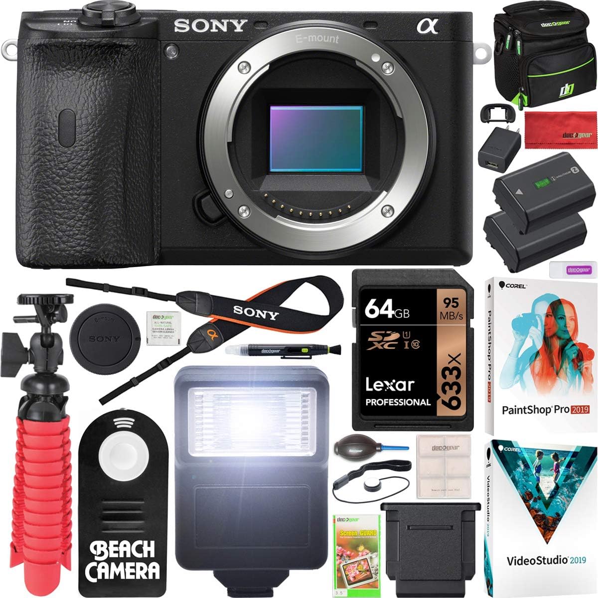 Sony a6600 Mirrorless Camera 4K APS-C Body Only Interchangeable Lens Camera ILCE-6600B | Official Sony USA Partner Model | Bundle with Deco Gear Case + Extra Battery + Wireless Remote + 64GB Card