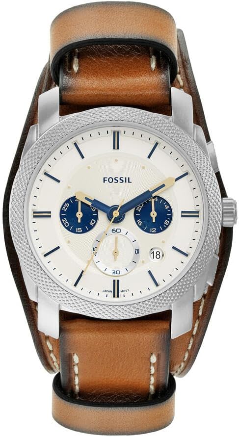 Fossil Machine Men's Watch with Stainless Steel or Leather Band, Chronograph or Analog Watch Display