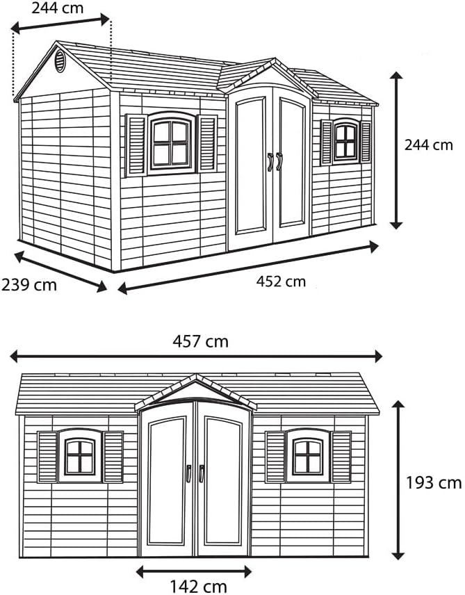 Lifetime 6446 Outdoor Storage Shed, 8 x 15 Foot, Desert Sand