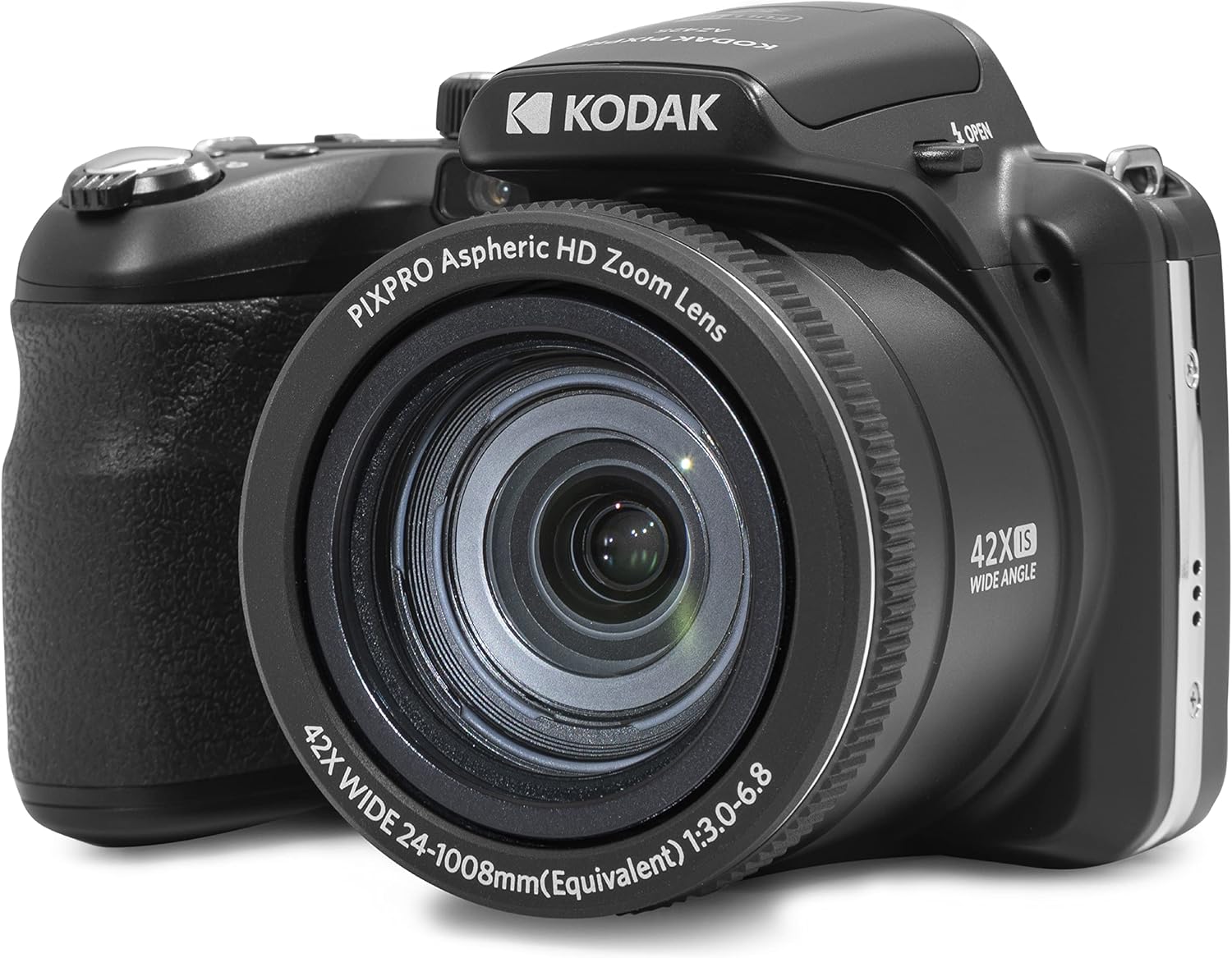 KODAK PIXPRO AZ425-BK 20MP Digital Camera 42X Optical Zoom 24mm Wide Angle Lens 1080P Full HD Video Optical Image Stabilization Li-Ion Battery 3 LCD Vlogging Camera (Black)