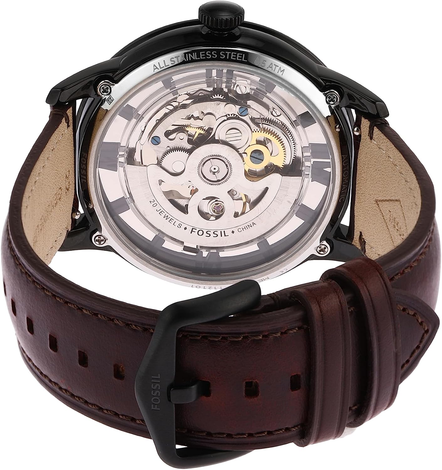 Fossil Townsman Men's Automatic Watch with Mechanical Movement and Skeleton Dial