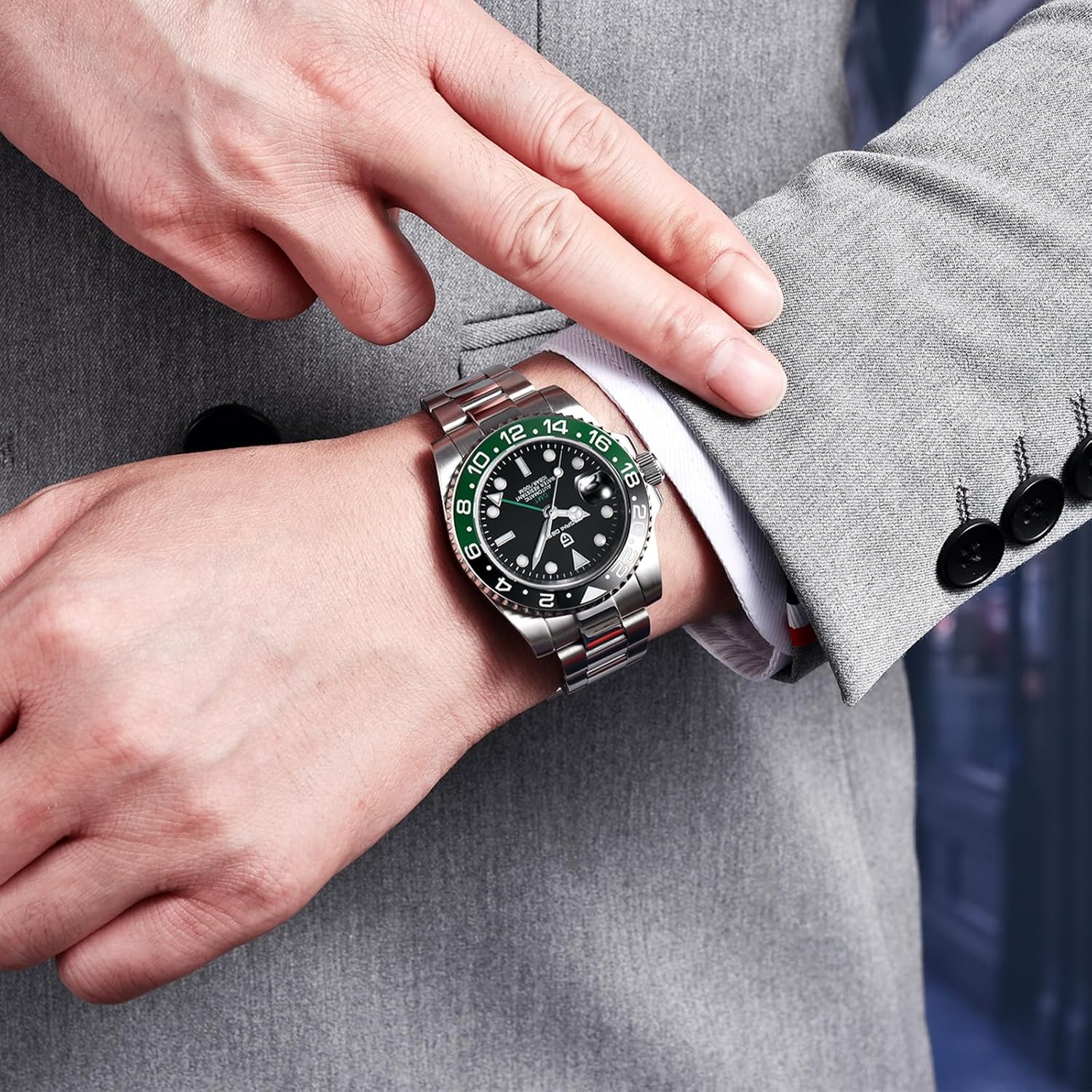 Men Watch Pagani Design GMT Watches for Men Automatic 40MM Date 100M Waterproof Stainless Steel Sapphire Glass Mechanical Wristwatches PD-1662