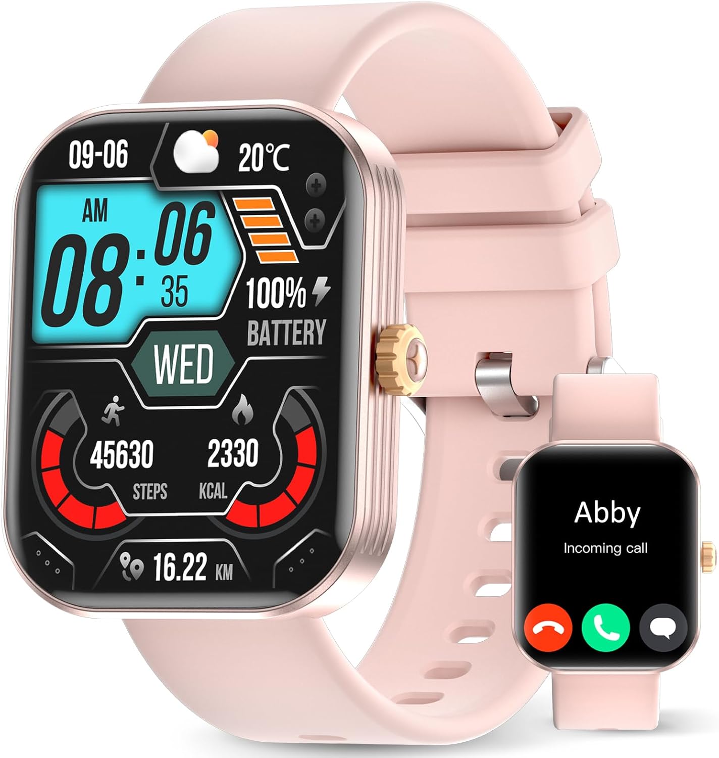 AMAZTIM Smart Watch, 60 Days Extra-Long Battery, 50M Waterproof, Rugged Military Bluetooth Call(Answer/Dial Calls), 1.85 Ultra Large HD Display, AI Voice Assistant, Compatible for Android and iOS