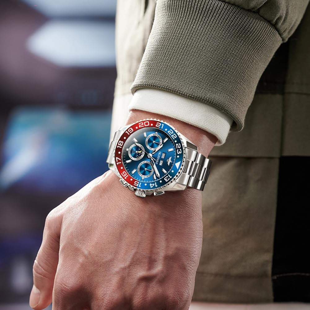 OUPINKE Men's Automatic Watch Self Winding Mechanical Luxury Wrist Watch Sapphire Crystal Tungsten Steel