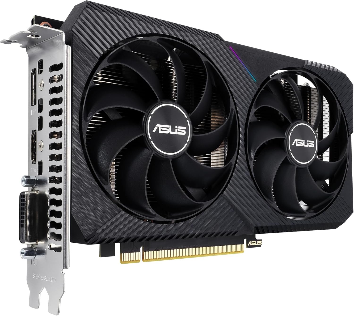 ASUS Dual NVIDIA GeForce RTX 3050 6GB OC Edition Gaming Graphics Card - PCIe 4.0, 6GB GDDR6 Memory, HDMI 2.1, DisplayPort 1.4a, 2-Slot Design, Axial-tech Fan Design, 0dB Technology, Steel Bracket