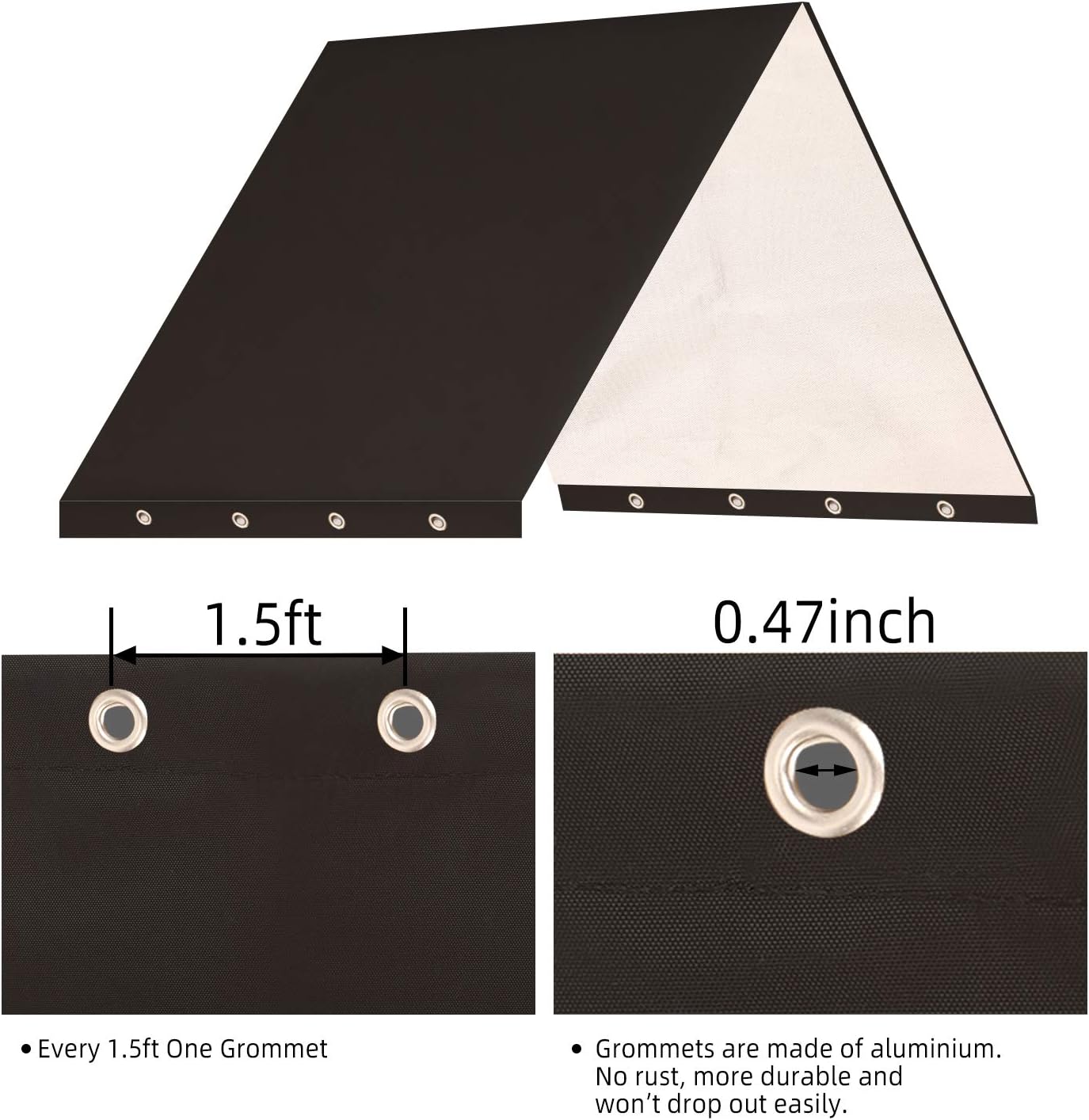 Heavy Duty Swing Set Canopy,Kids Playground Roof Canopy Cover,Wooden Swing Sets Cover For Backyard,Outdoor Replacement Sunshade Cover Black 52“ x 90” Inch,Playest Canopy Replacement 52“ x 90” Inch