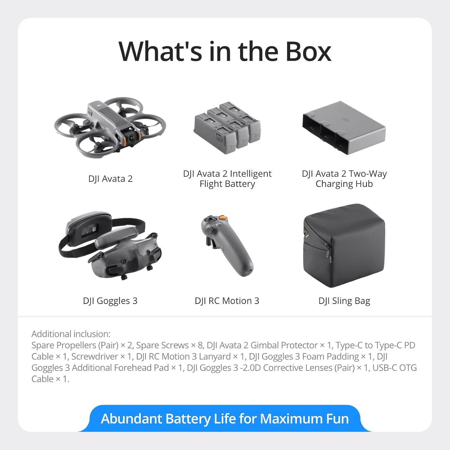 DJI Avata 2 Fly More Combo (1 batería), drones FPV con cámara para adultos 4K, experiencia inmersiva, protector de hélice integrado, fácil de volar/rodar, compatible con identificación remota FAA,