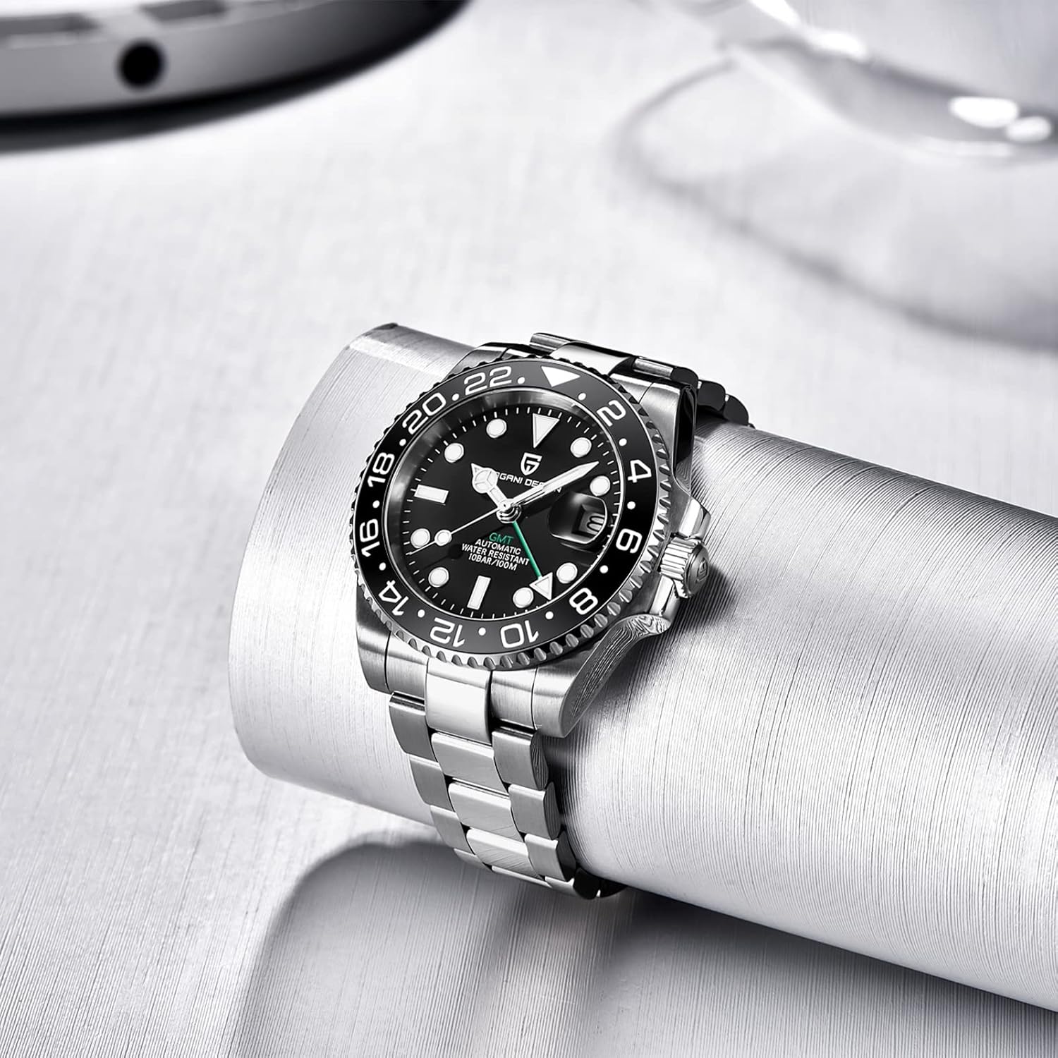 Men Watch Pagani Design GMT Watches for Men Automatic 40MM Date 100M Waterproof Stainless Steel Sapphire Glass Mechanical Wristwatches PD-1662