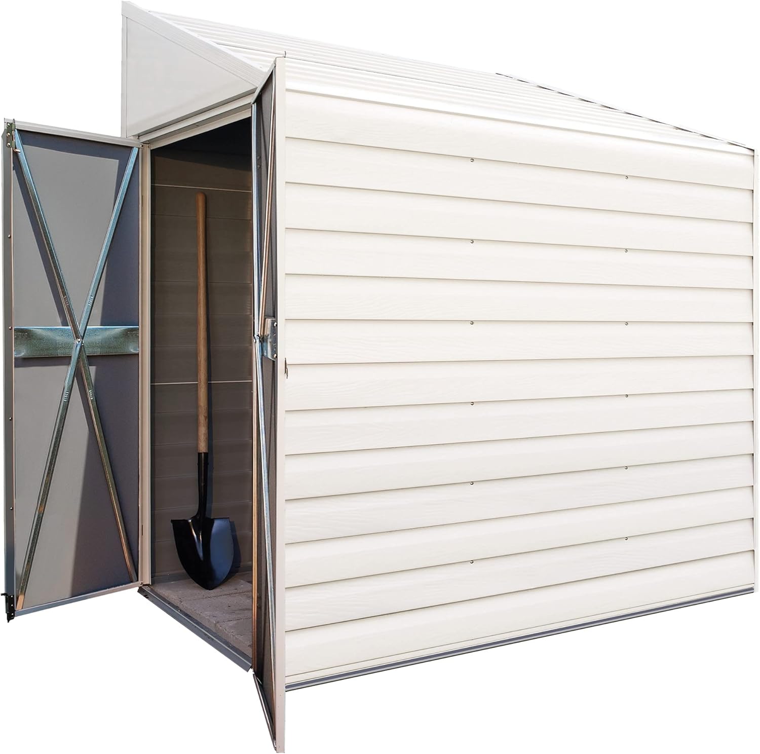 Arrow Yardsaver Compact Galvanized Steel Storage Shed with Pent Roof, 4' x 10'