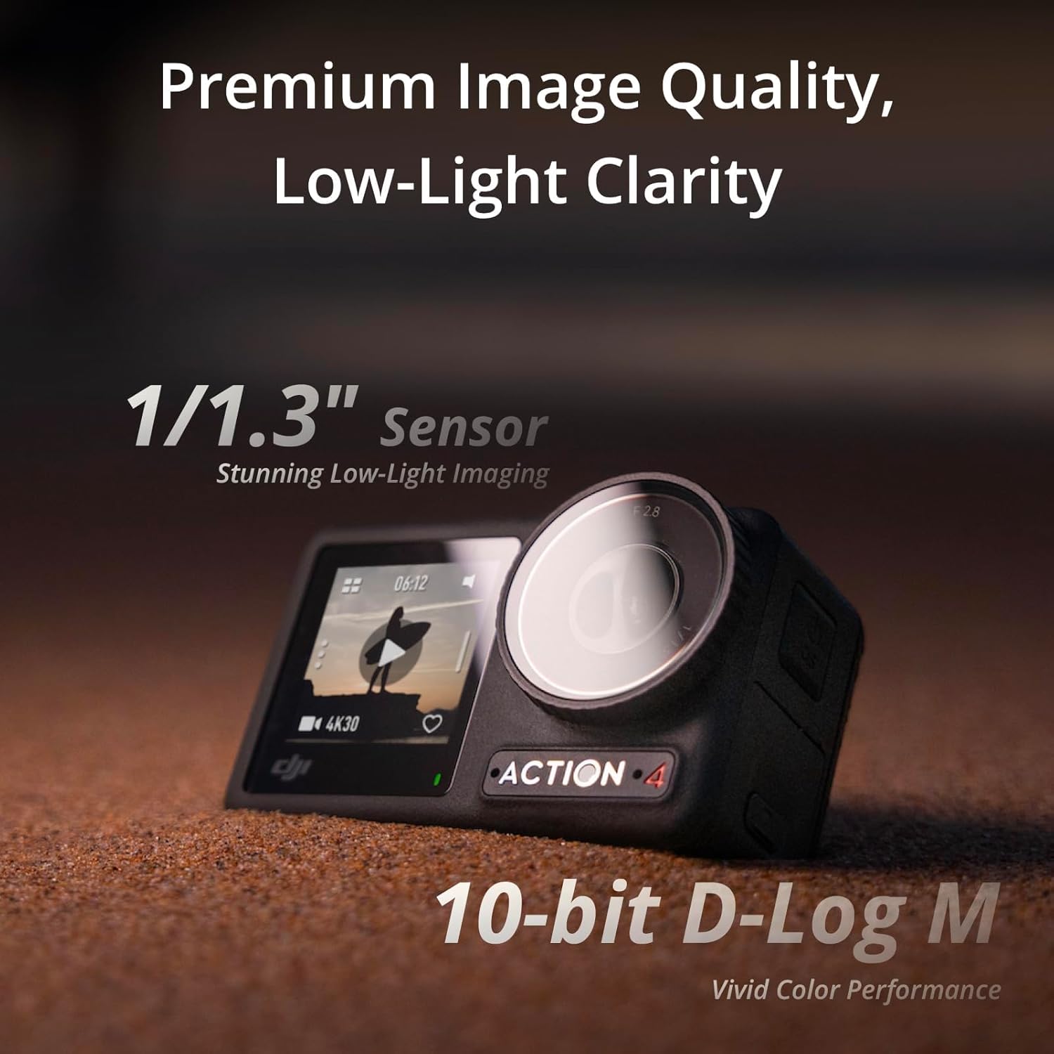 DJI Osmo Action 4 Standard Combo, Waterproof Action Camera 4K with 1/1.3 Sensor, Low-Light Imaging, Long-Lasting 160 Mins, Stabilization, Dual Touchscreens, Vlogging Camera for Travel, Sports