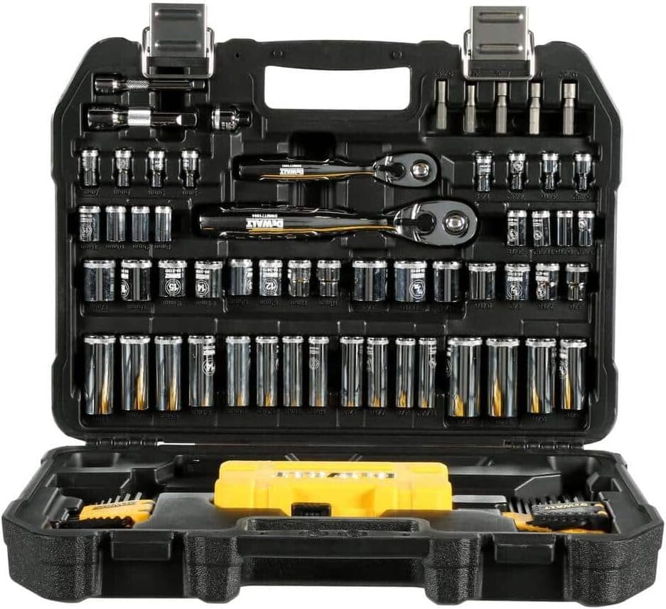 DEWALT Mechanics Tools Kit and Socket Set, 142-Piece, 1/4 & 3/8 Drive, MM/SAE (DWMT73802)
