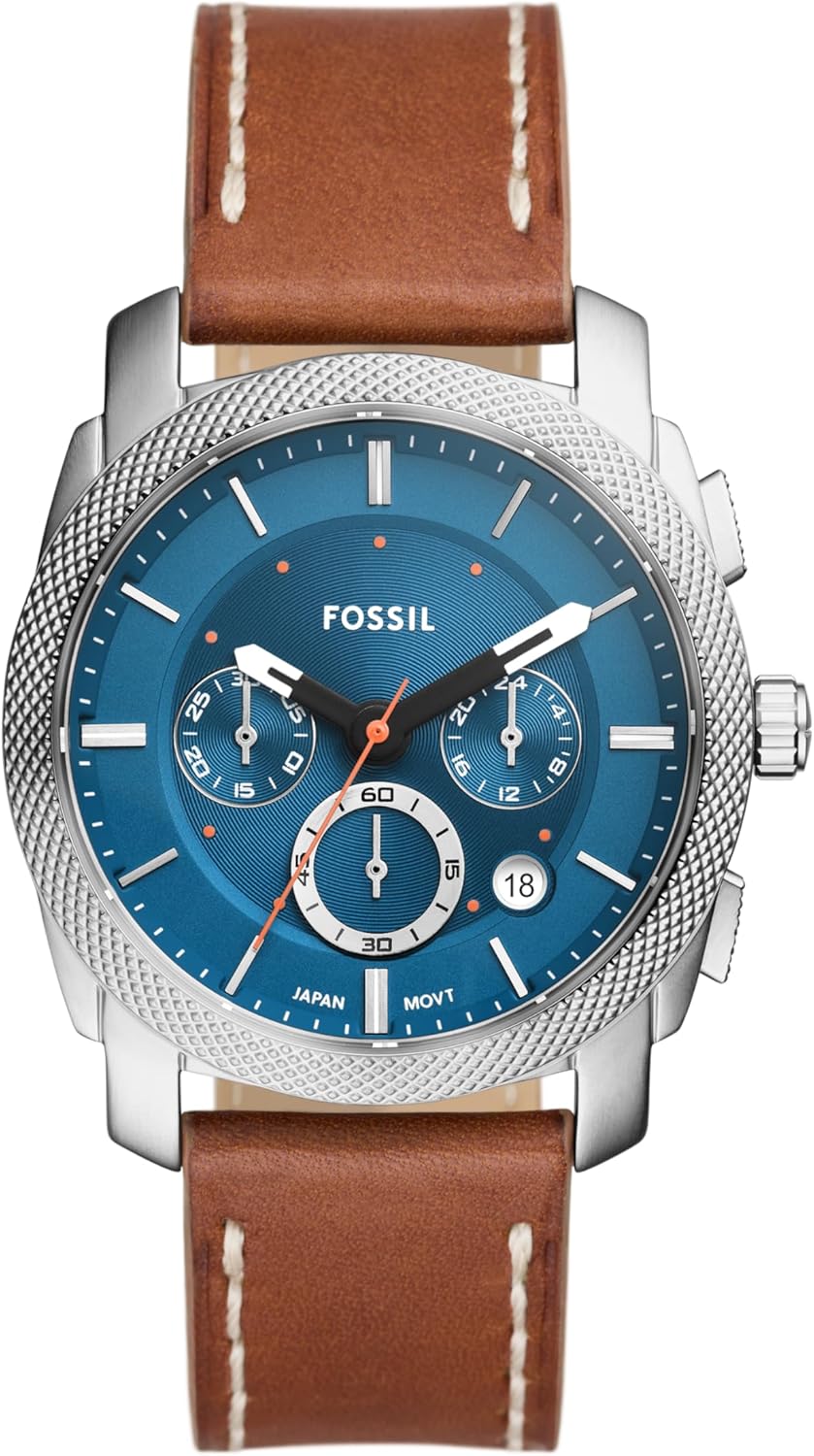 Fossil Machine Men's Watch with Stainless Steel or Leather Band, Chronograph or Analog Watch Display