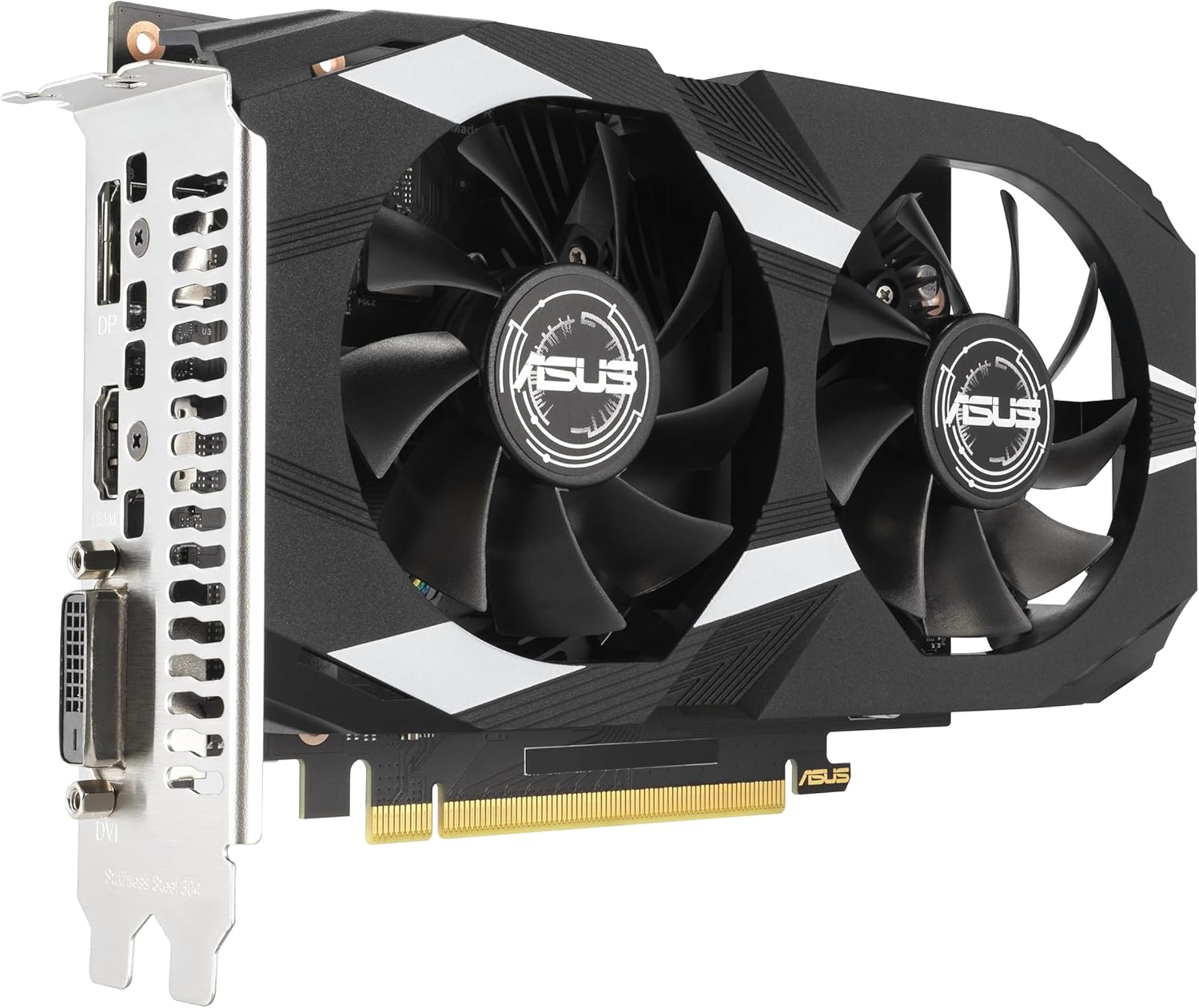 ASUS Dual NVIDIA GeForce RTX 3050 6GB OC Edition Gaming Graphics Card - PCIe 4.0, 6GB GDDR6 Memory, HDMI 2.1, DisplayPort 1.4a, 2-Slot Design, Axial-tech Fan Design, 0dB Technology, Steel Bracket