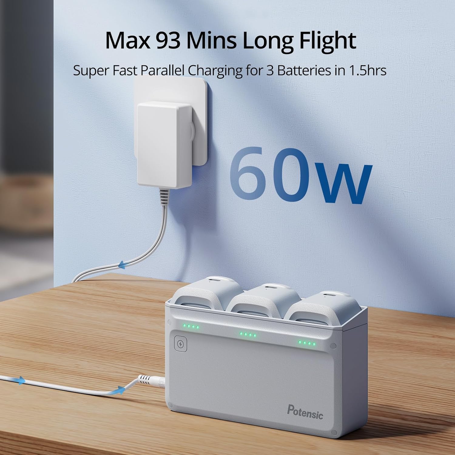 Potensic ATOM SE - Drone GPS con cámara EIS 4K, menos de 8.78 oz, vuelo de 93 minutos, transmisión FPV de 4 KM, motor sin escobillas, velocidad máxima 52.5 ft/s, hub de carga paralela rápida de 60 W,