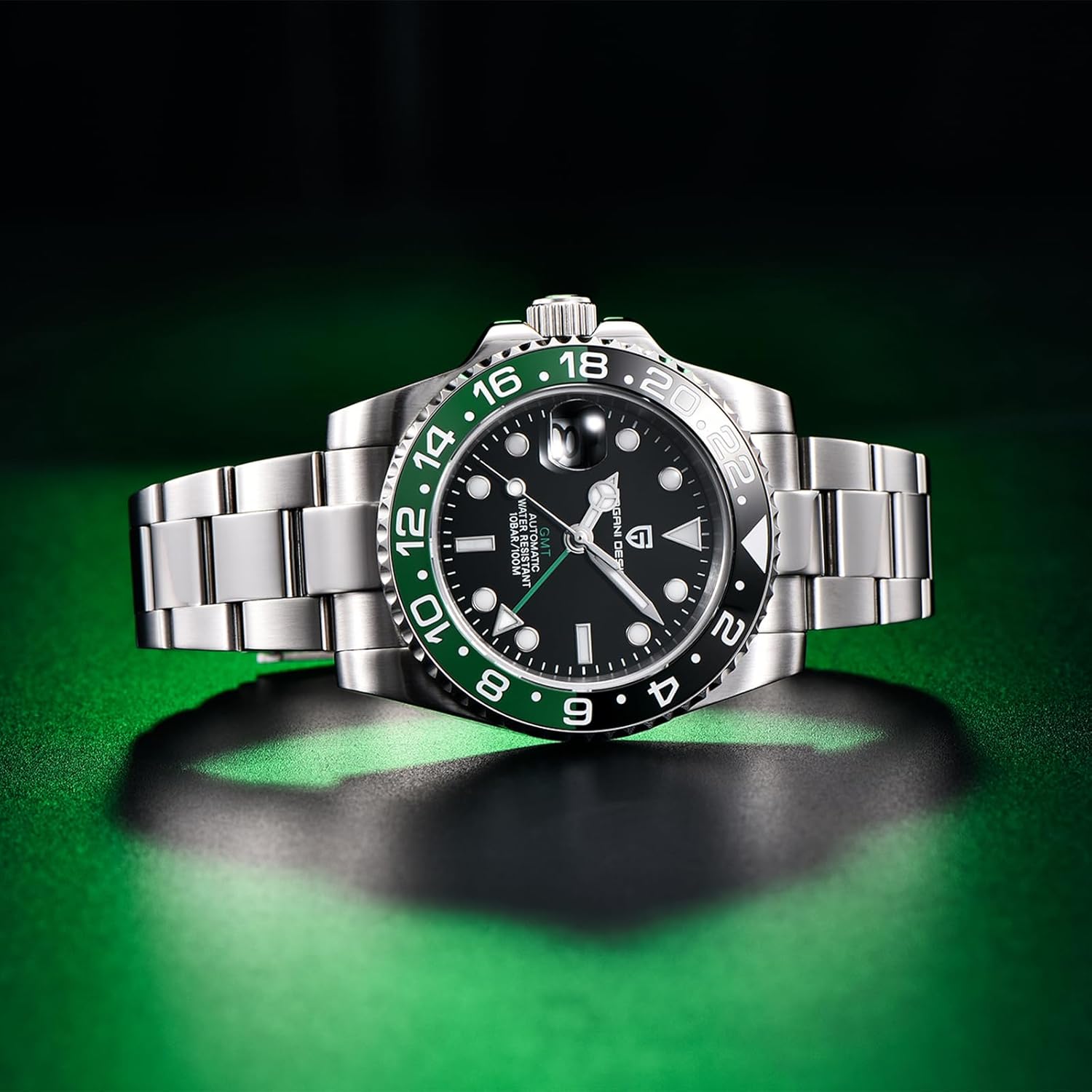 Men Watch Pagani Design GMT Watches for Men Automatic 40MM Date 100M Waterproof Stainless Steel Sapphire Glass Mechanical Wristwatches PD-1662