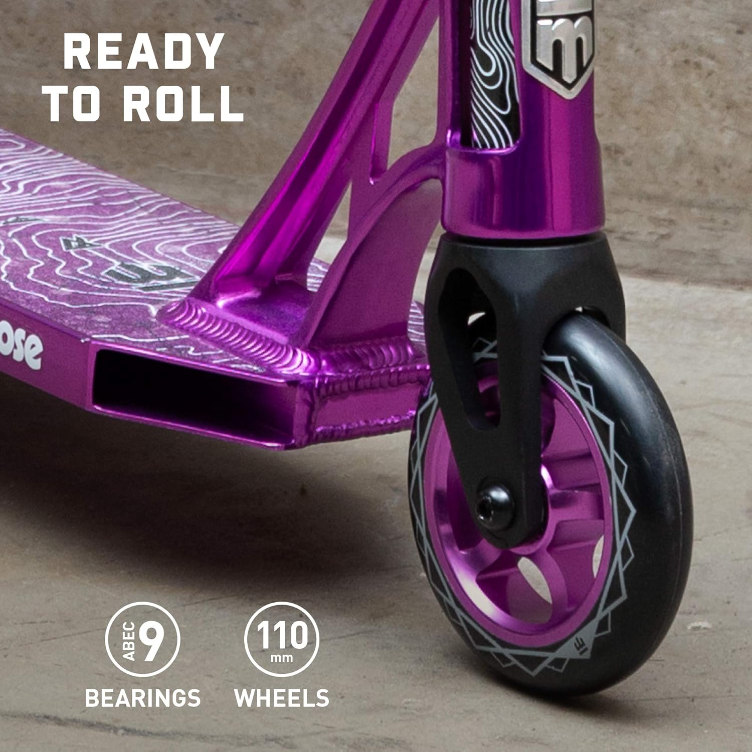 Mongoose Rise Freestyle Stunt Trick Scooter, For Kids Youth Adult Men Women Ages 8 Up, Lightweight Alloy Deck & Heavy-Duty Frame Up to 220 lbs., Bike-Style Grip, T-Bar Handlebar and High Impact Wheels