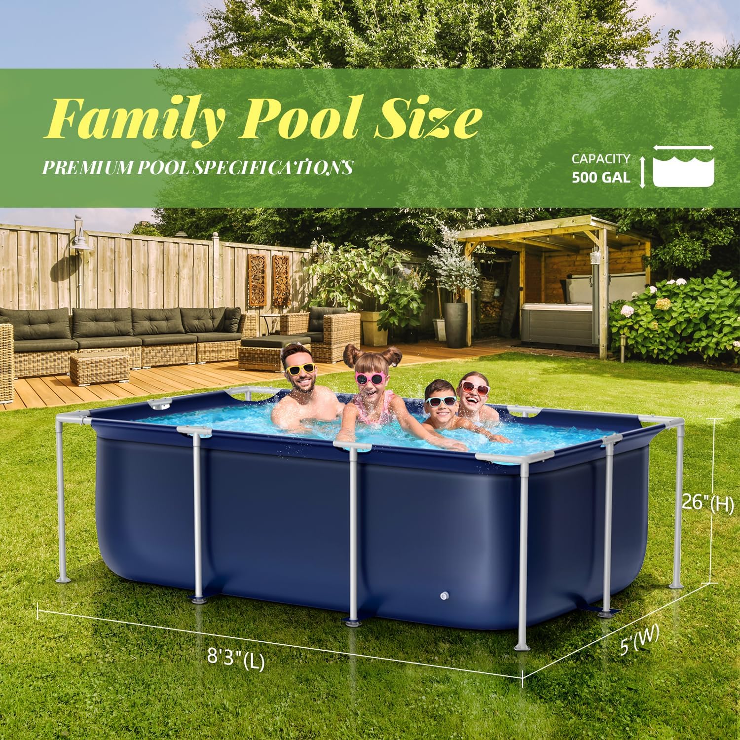 Cool Round Framed Swimming Pool 10' X 30 Round Pool Above Ground Sturdy Steel Frame Above Ground Pool Set with 530 GPH Filter Pump and Secure Pool Cover for Backyard