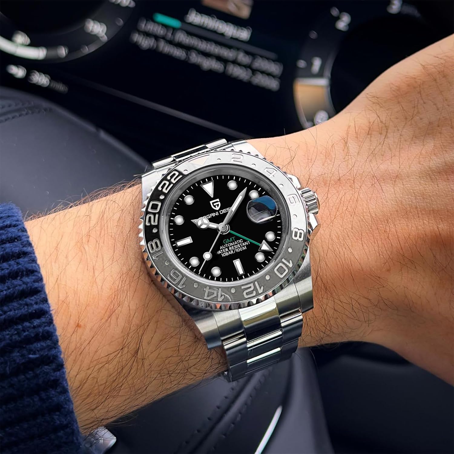 Men Watch Pagani Design GMT Watches for Men Automatic 40MM Date 100M Waterproof Stainless Steel Sapphire Glass Mechanical Wristwatches PD-1662