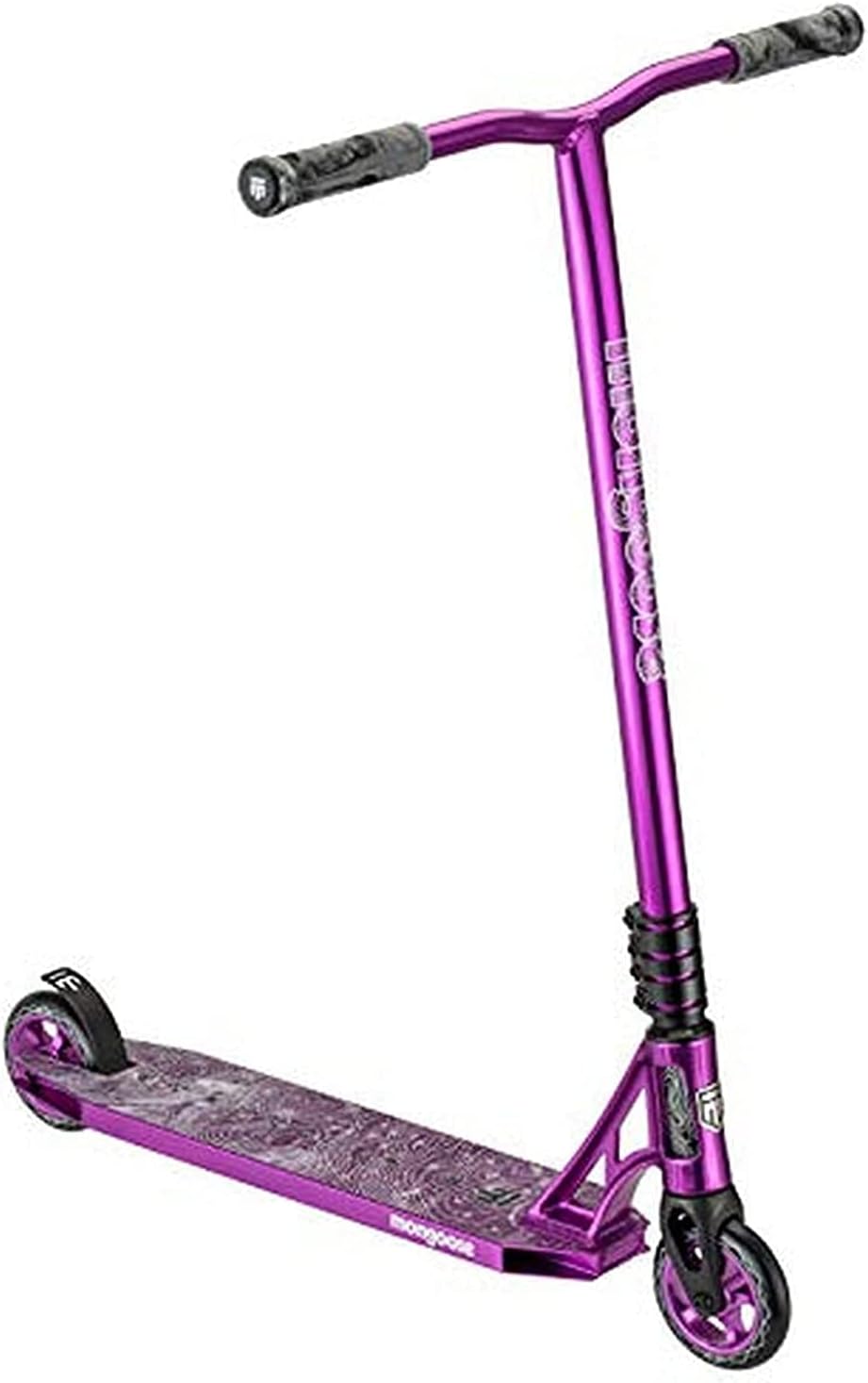 Mongoose Rise Freestyle Stunt Trick Scooter, For Kids Youth Adult Men Women Ages 8 Up, Lightweight Alloy Deck & Heavy-Duty Frame Up to 220 lbs., Bike-Style Grip, T-Bar Handlebar and High Impact Wheels