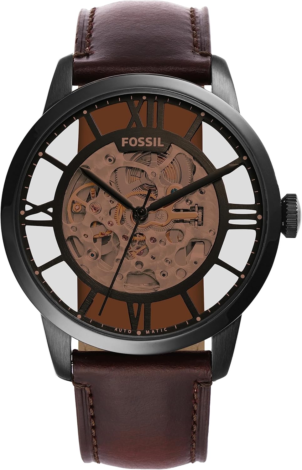 Fossil Townsman Men's Automatic Watch with Mechanical Movement and Skeleton Dial