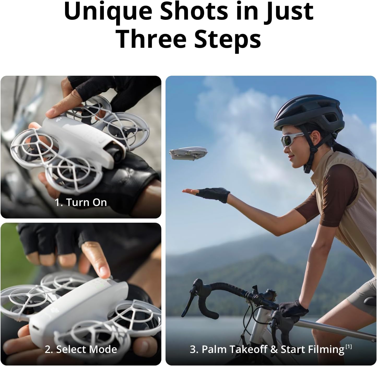 DJI Combo Neo de tres baterías, mini dron con cámara 4K UHD para adultos, dron autónomo de 4.76 oz que te sigue, despegue de palma, seguimiento de sujetos AI, QuickShots, video estabilizado (sin
