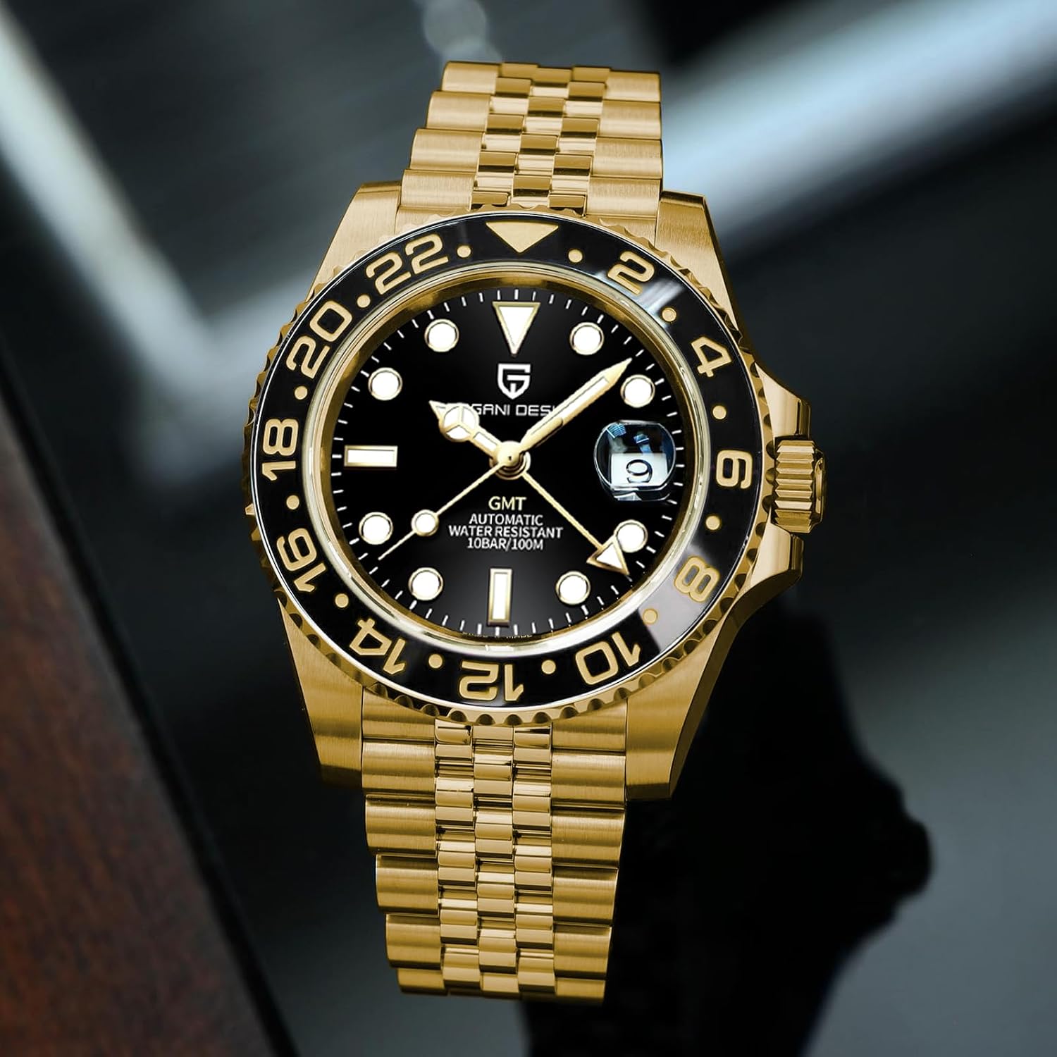 Men Watch Pagani Design GMT Watches for Men Automatic 40MM Date 100M Waterproof Stainless Steel Sapphire Glass Mechanical Wristwatches PD-1662