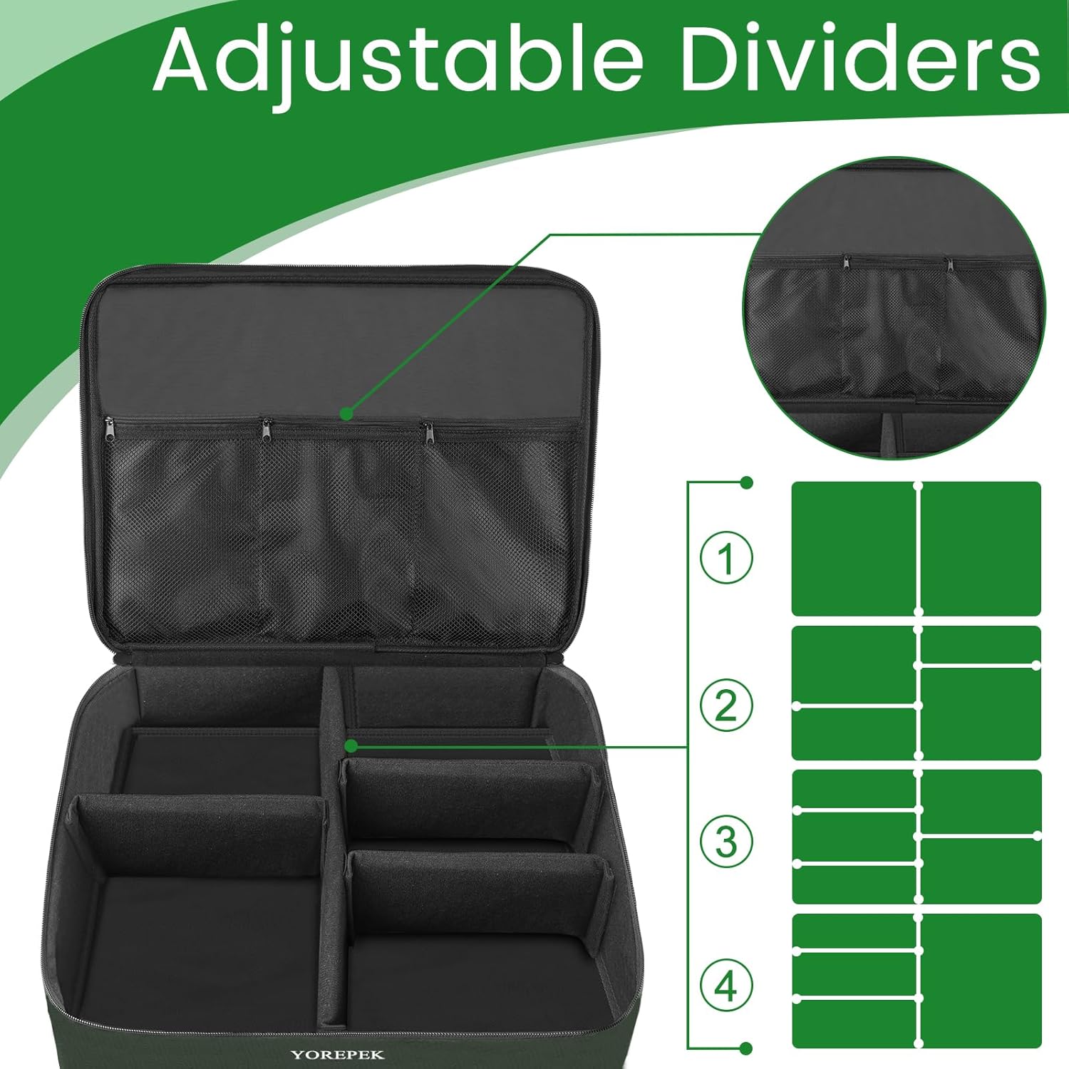 YOREPEK 2 Layer Golf Trunk Organizer, Waterproof Car Golf Locker with Separate Ventilated Compartment for 2 Pair Shoes, Golf Trunk Storage for Balls, Tees, Clothes, Gloves, Accessories, Golf Gifts