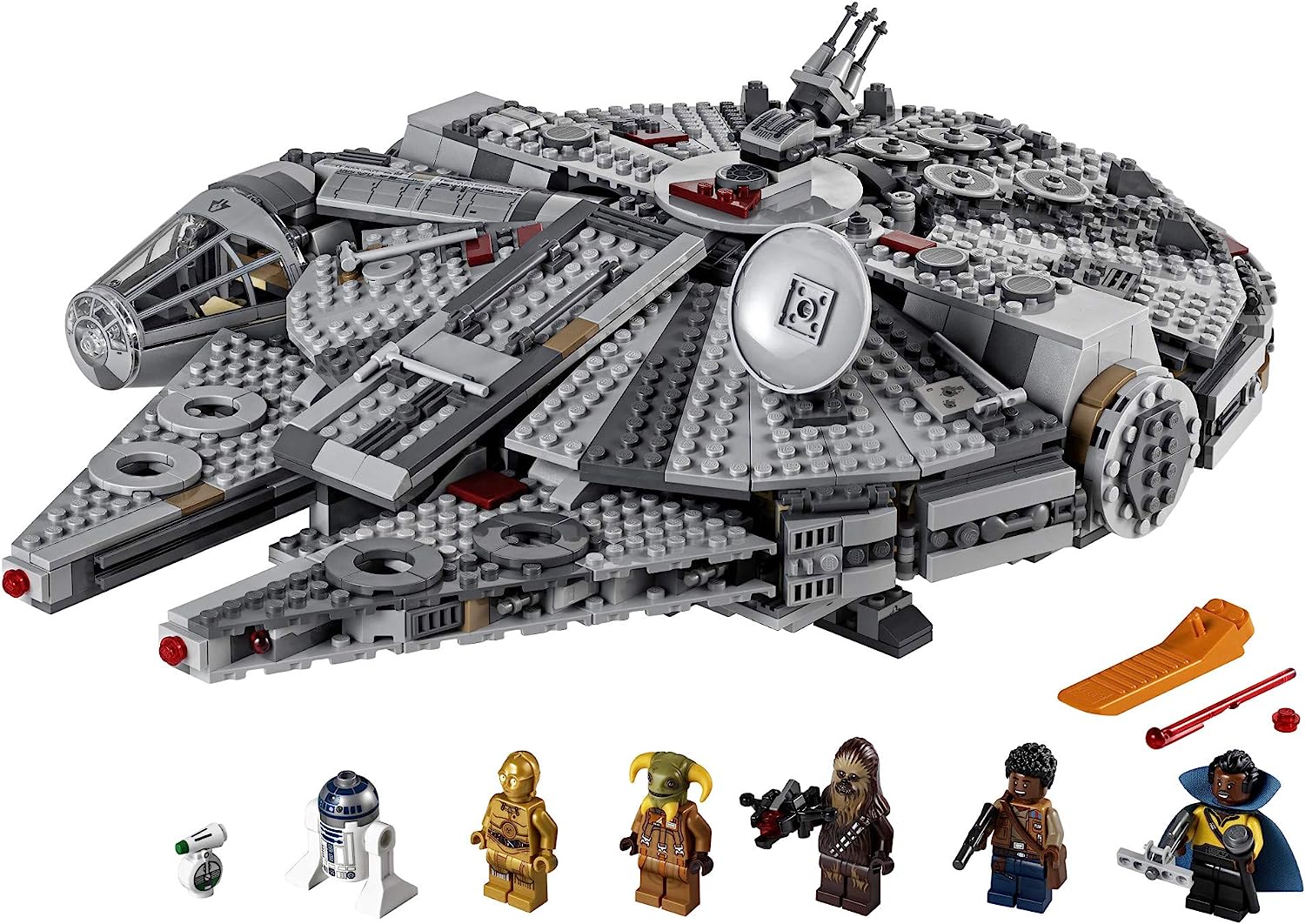 LEGO Star Wars Millennium Falcon 75257 Building Set - Starship Model with Finn, Chewbacca, Lando Calrissian, Boolio, C-3PO, R2-D2, and D-O Minifigures, The Rise of Skywalker Movie Collection