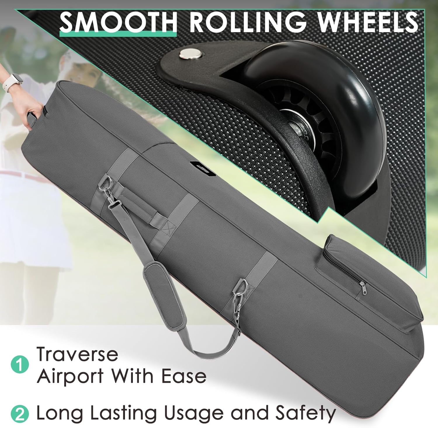 DAREKUKU Golf Travel Covers for Airlines with Detachable Shoulder Straps, Soft Foldable Golf Club Travel Bags, 900D Heavy Duty Oxford -Universal Size