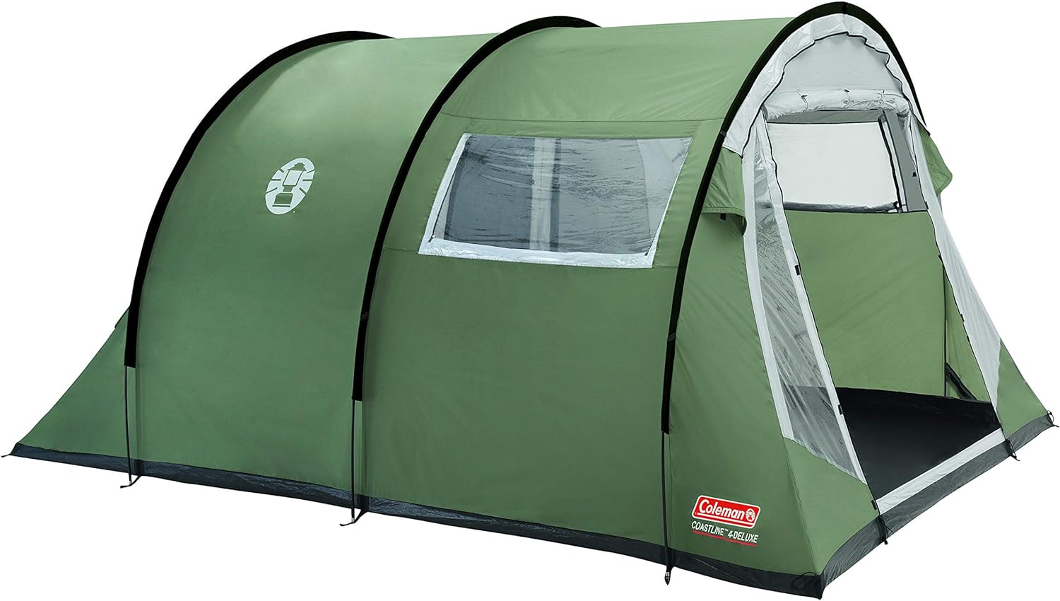 Coleman Coastline Tunnel Tent for Camping or Festivals, Camping, Family, Waterproof up to 3000 mm Water Column, Green