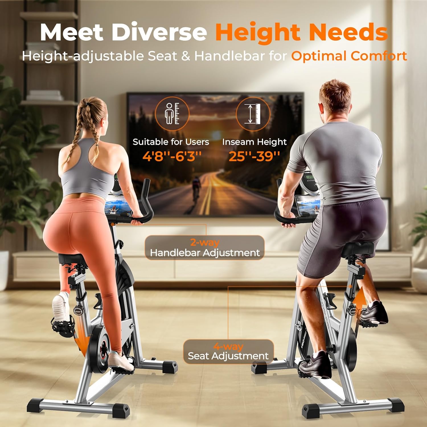 YOSUDA Indoor Cycling Bike Brake Pad/Magnetic Stationary Bike - Cycle Bike with Tablet Mount & Comfortable Seat Cushion