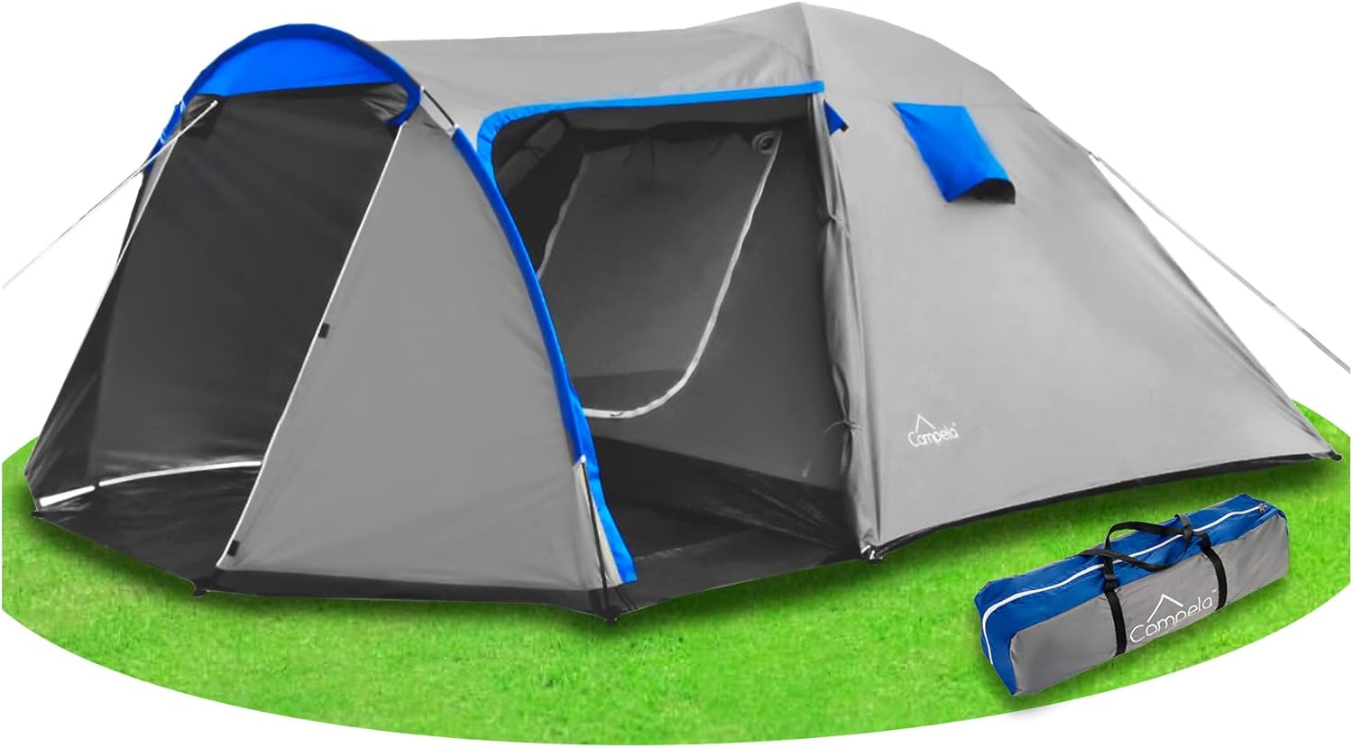 Campela Camping Tent, Family Camping Tent - 4 Person Camping Tent, Tropical-4 Model, Waterproof 3000m, Sealed Seams, CA0013
