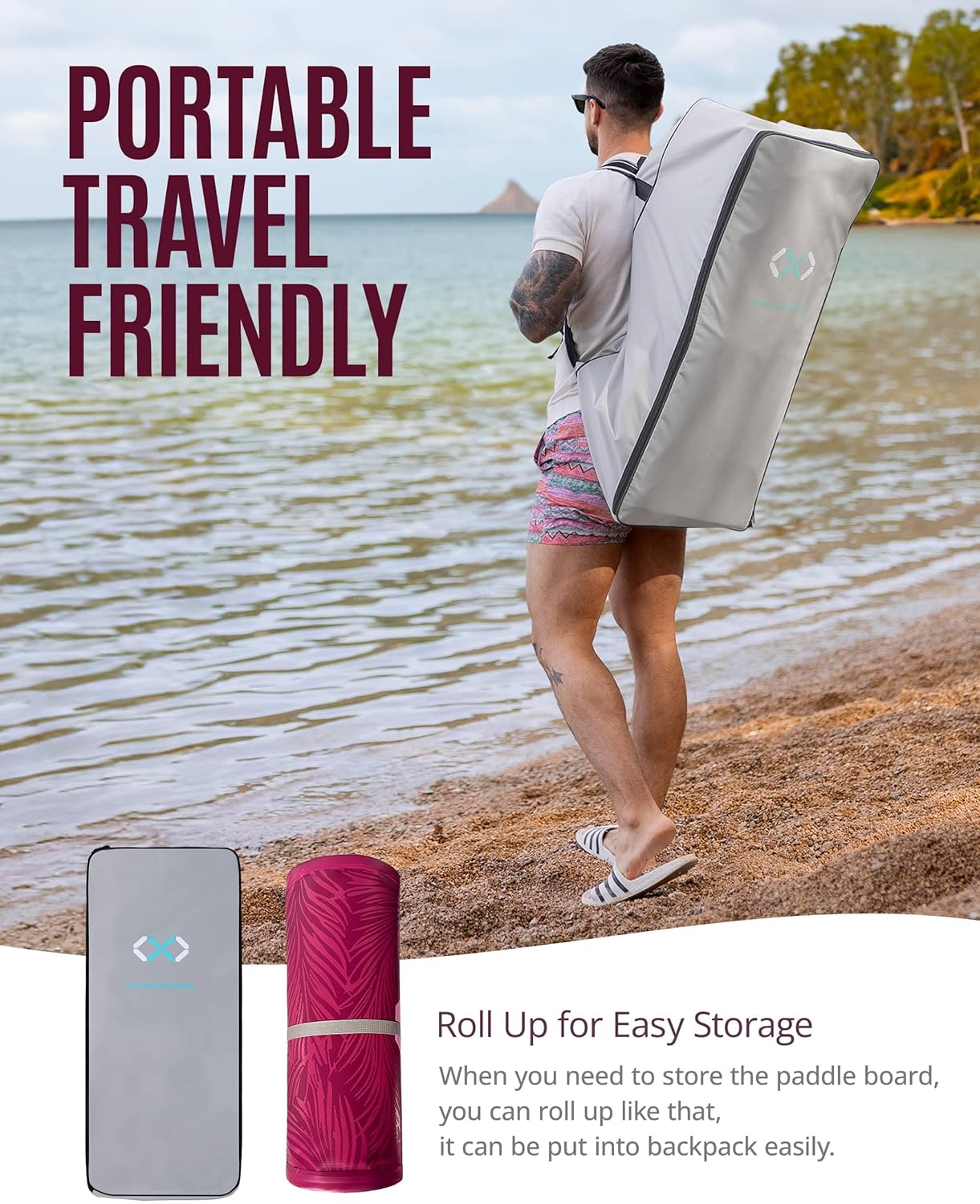 ZLX Super Wide 11'6 x 35 Inflatable Stand Up Paddle Board with Hand Pump for Adults & Youth - Super Stable Fins Design, Non-Slip Deck, Adjustable Paddle, Safety Leash, and Carry Bag