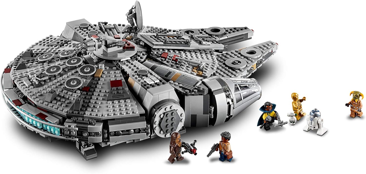 LEGO Star Wars Millennium Falcon 75257 Building Set - Starship Model with Finn, Chewbacca, Lando Calrissian, Boolio, C-3PO, R2-D2, and D-O Minifigures, The Rise of Skywalker Movie Collection
