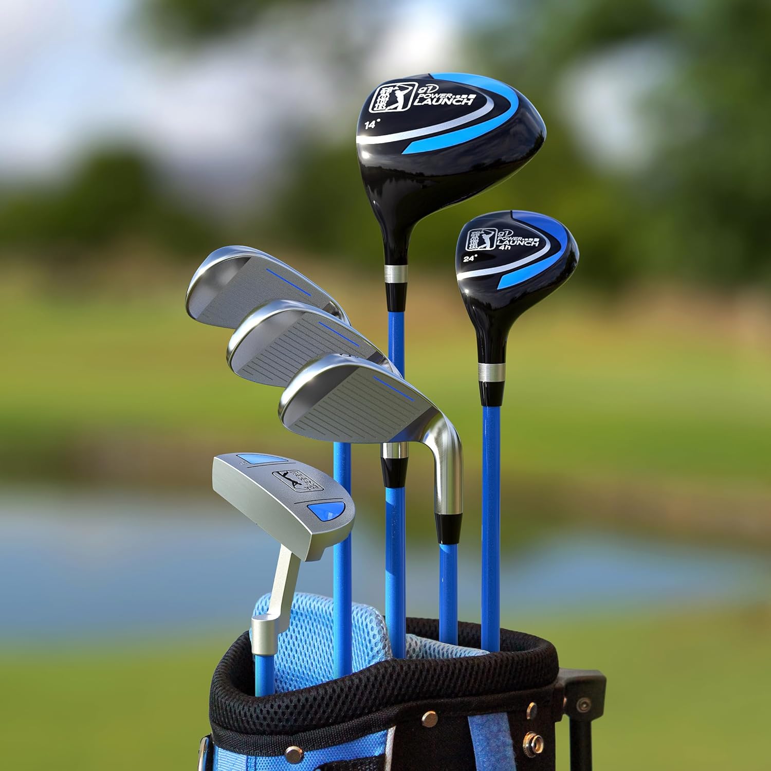 PGA Tour G1 Series Blue Kids Golf Club Set | Right and Left Handed Options | Golf Clubs and Sets for Height 4'8-5'2 | Complete Golf Club Sets w/a Golf Driver, Putter & Golf Bag