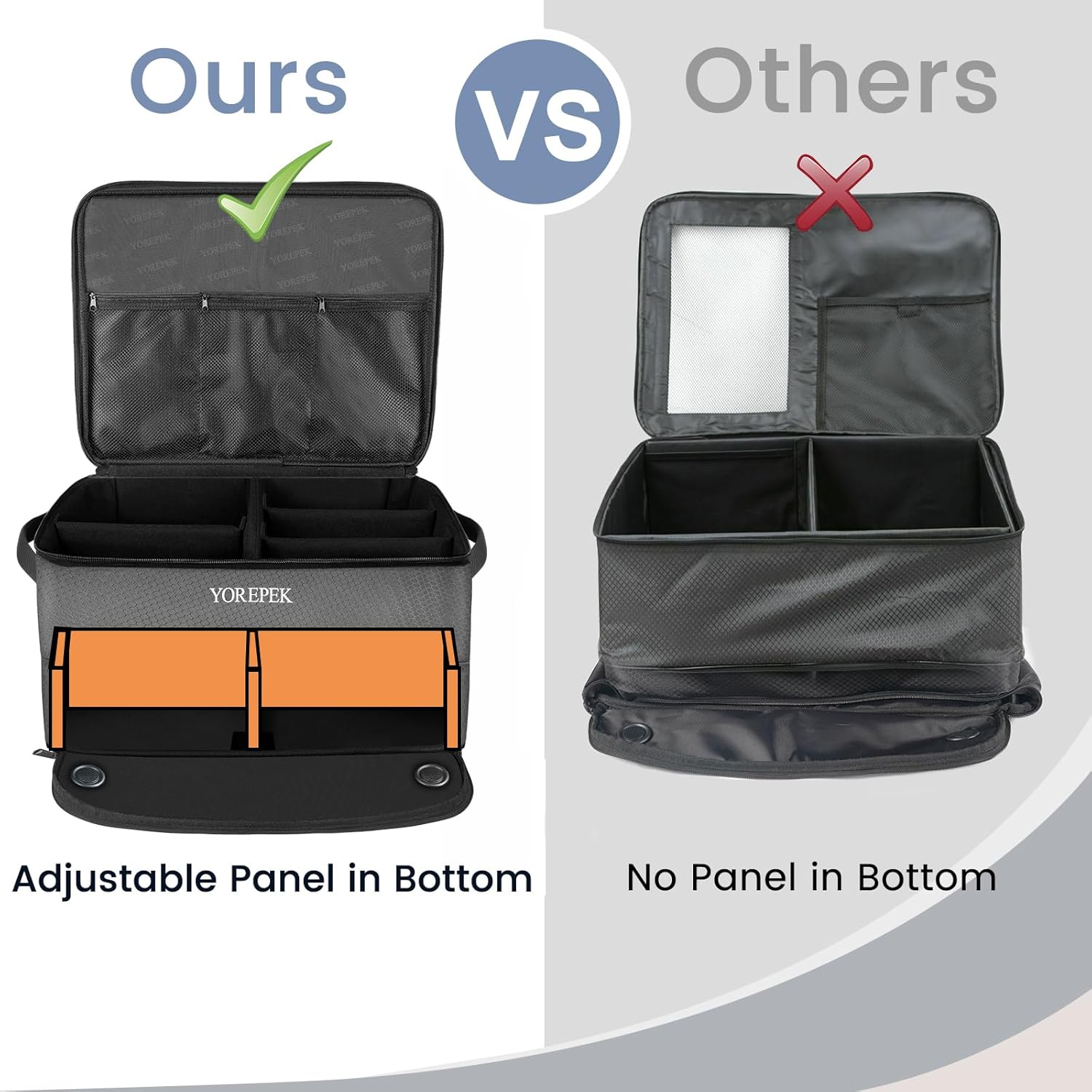 YOREPEK 2 Layer Golf Trunk Organizer, Waterproof Car Golf Locker with Separate Ventilated Compartment for 2 Pair Shoes, Golf Trunk Storage for Balls, Tees, Clothes, Gloves, Accessories, Golf Gifts