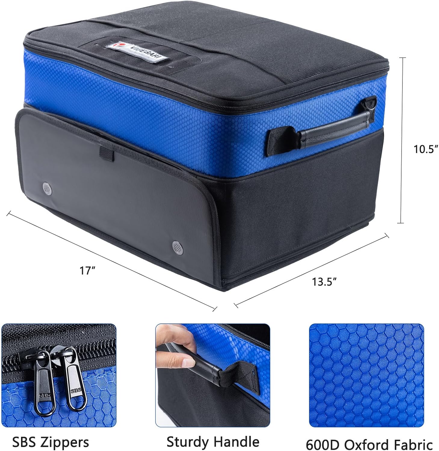 VIGEGARI Upgraded Golf Trunk Organizer Storage with Separate Compartment for 2 Pair Shoes Up to US Mens 16, Golf Car Locker Organizer for Golf Balls, Golf Gloves, Golf Accesories for Men, Golf Gifts