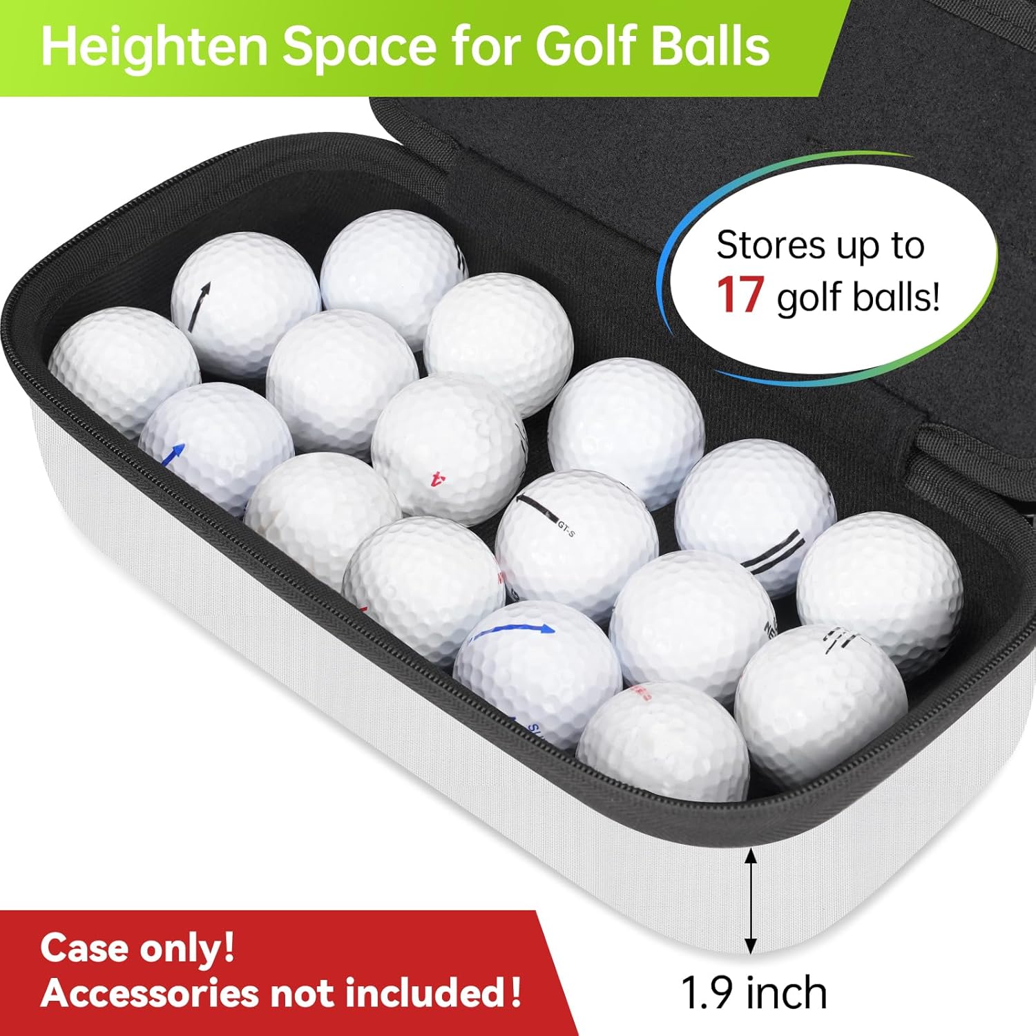 YOREPEK Golf Glove Holder with Removable Golf Glove Shaper, Protective Hard Shell Golf Accessories Case Bag with 2 Dividers Fits Balls, Tees, Markers, Divot Tools, Golf Essentials, Golf Gifts for Men