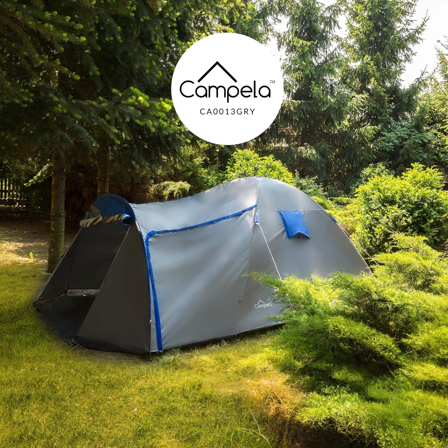 Campela Camping Tent, Family Camping Tent - 4 Person Camping Tent, Tropical-4 Model, Waterproof 3000m, Sealed Seams, CA0013