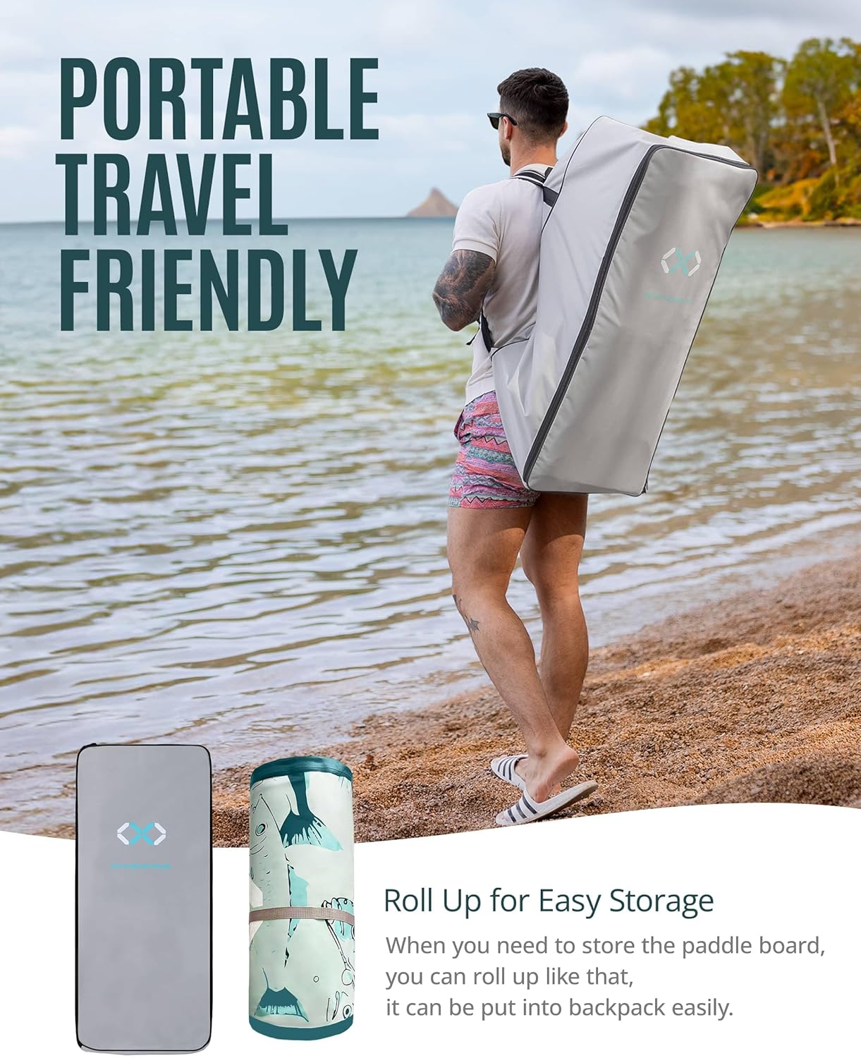 ZLX Super Wide 11'6 x 35 Inflatable Stand Up Paddle Board with Hand Pump for Adults & Youth - Super Stable Fins Design, Non-Slip Deck, Adjustable Paddle, Safety Leash, and Carry Bag