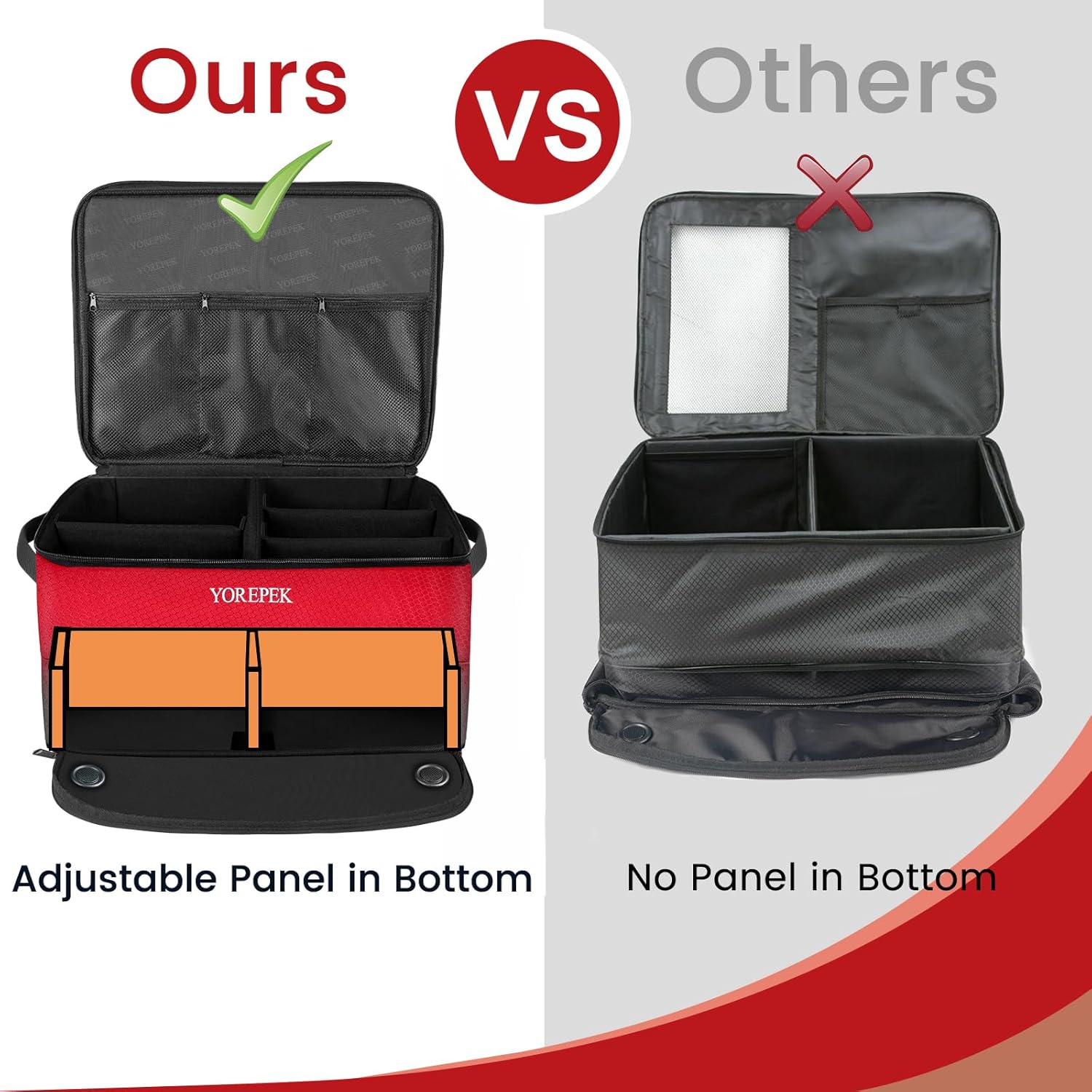 YOREPEK 2 Layer Golf Trunk Organizer, Waterproof Car Golf Locker with Separate Ventilated Compartment for 2 Pair Shoes, Golf Trunk Storage for Balls, Tees, Clothes, Gloves, Accessories, Golf Gifts