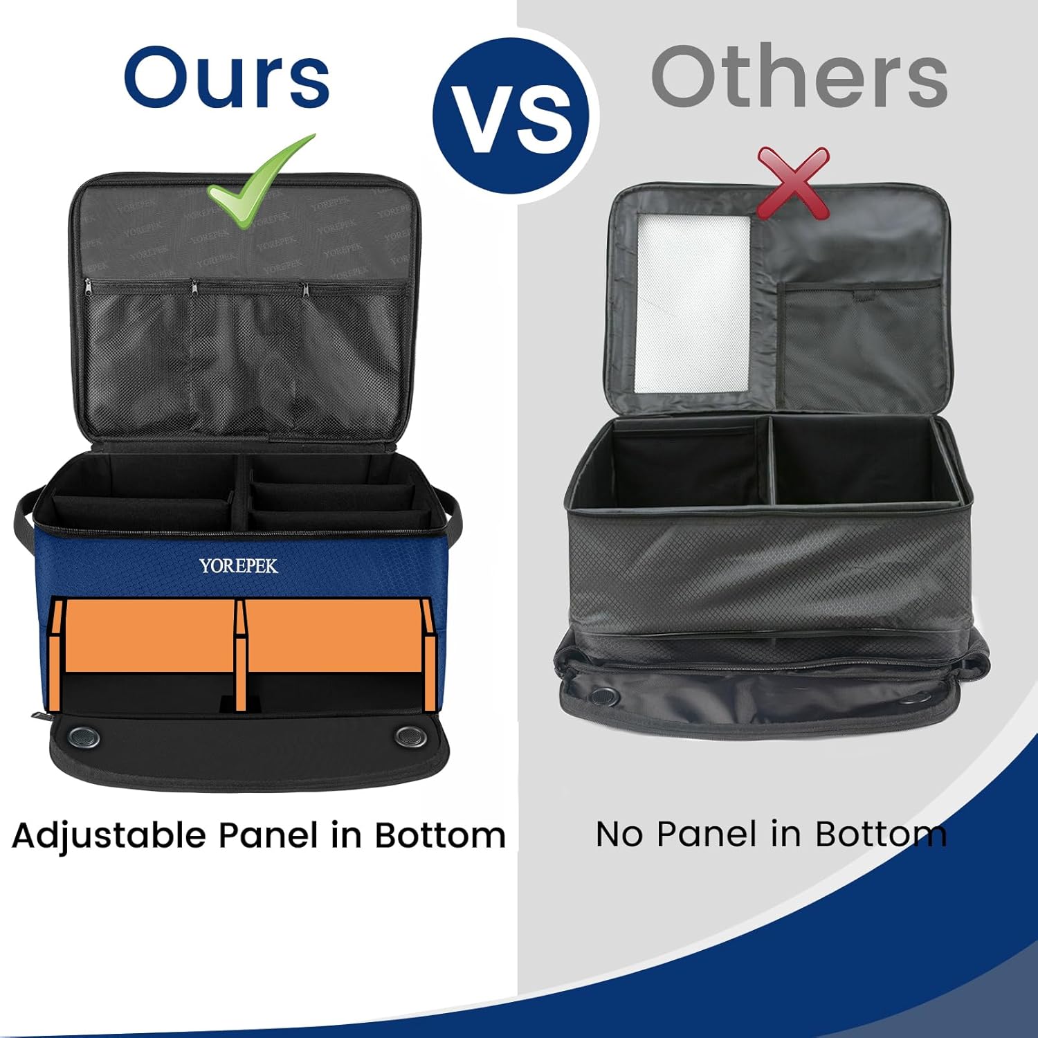 YOREPEK 2 Layer Golf Trunk Organizer, Waterproof Car Golf Locker with Separate Ventilated Compartment for 2 Pair Shoes, Golf Trunk Storage for Balls, Tees, Clothes, Gloves, Accessories, Golf Gifts