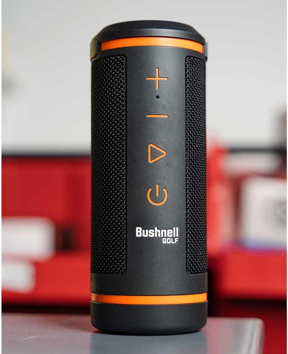 Bushnell Wingman 2 Golf Speaker with GPS (2024) | Remote Controlled Voice GPS Distances, Music, 40,000+ Courses, BITE Magnetic Cart Mount - Bundle with PlayBetter Protective Wingman Pouch